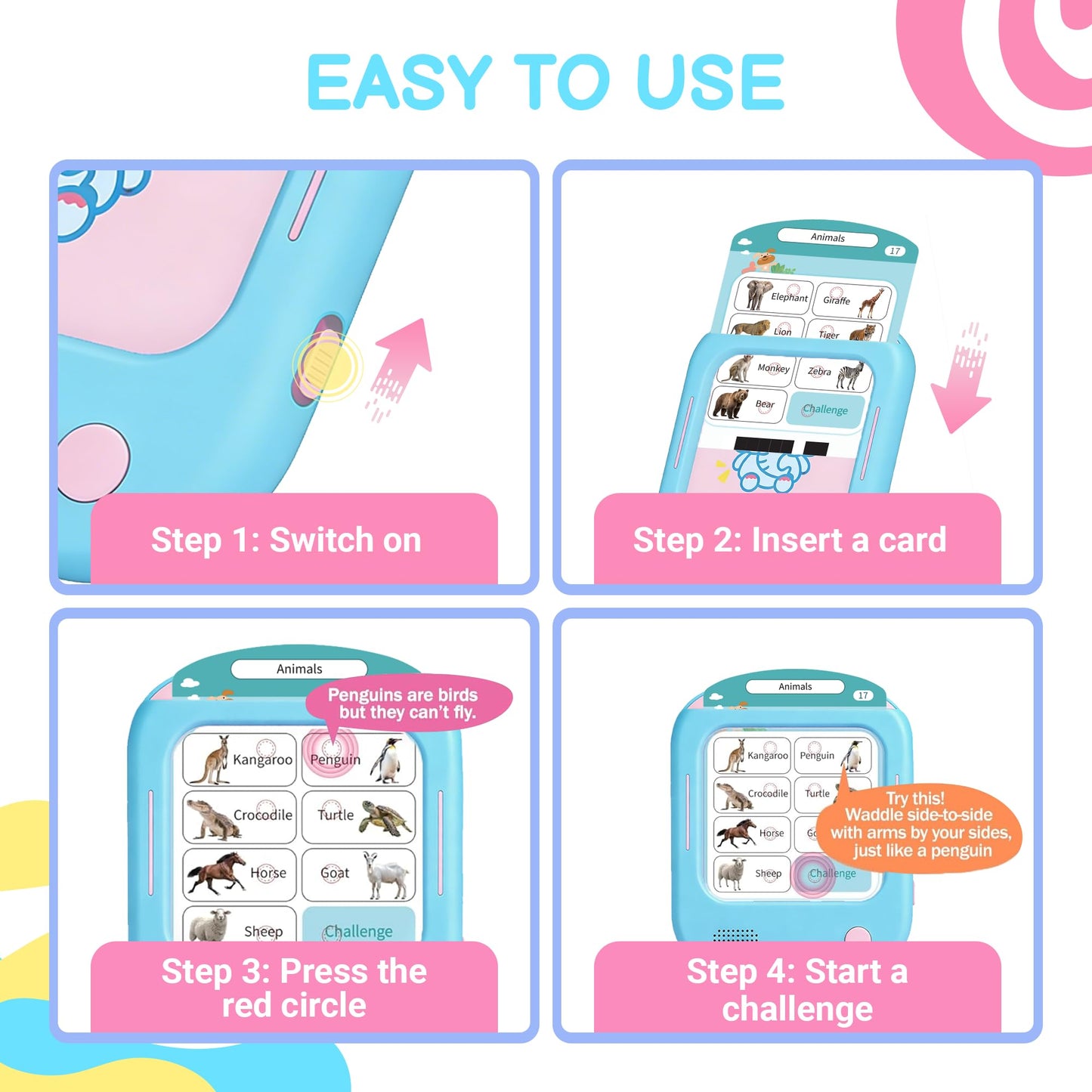QuTZ Talking Flash Cards, Phonics Flash Cards, Learn to Read with 246 Pages, 29+ Themes, 1200+ Words & Fun Facts, 700+ Interactive Games, Toddler Learning Toys for 2-6 Year Old, 272 Pages
