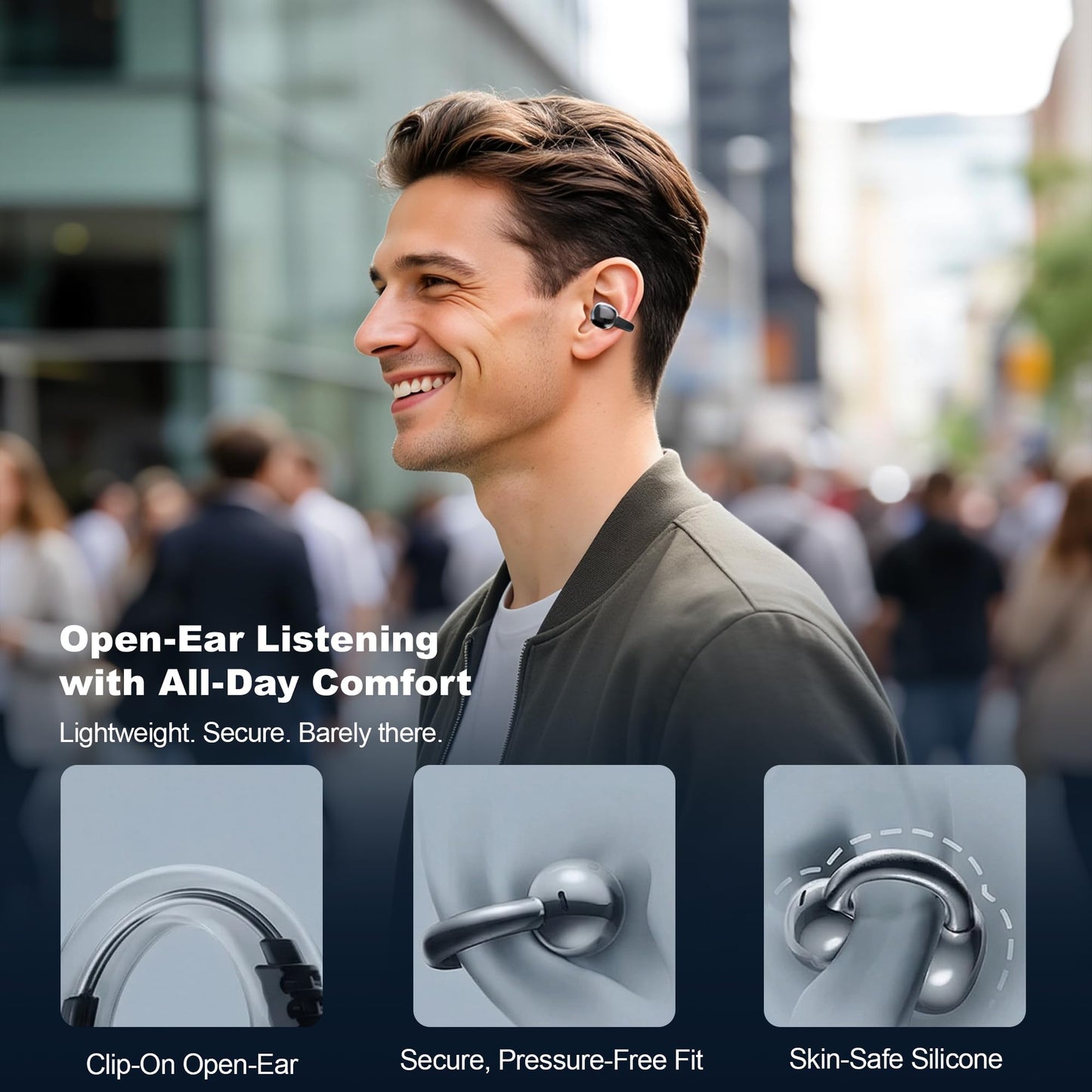 DOSUKE AI Translation Earbuds, 6 Modes Real-Time Bidirectional 40+ Languages, 6H Battery 24H Playtime, Audifonos Traductores Inglés Español, AI Meeting Assistant, Bluetooth 6.0 Open-Ear