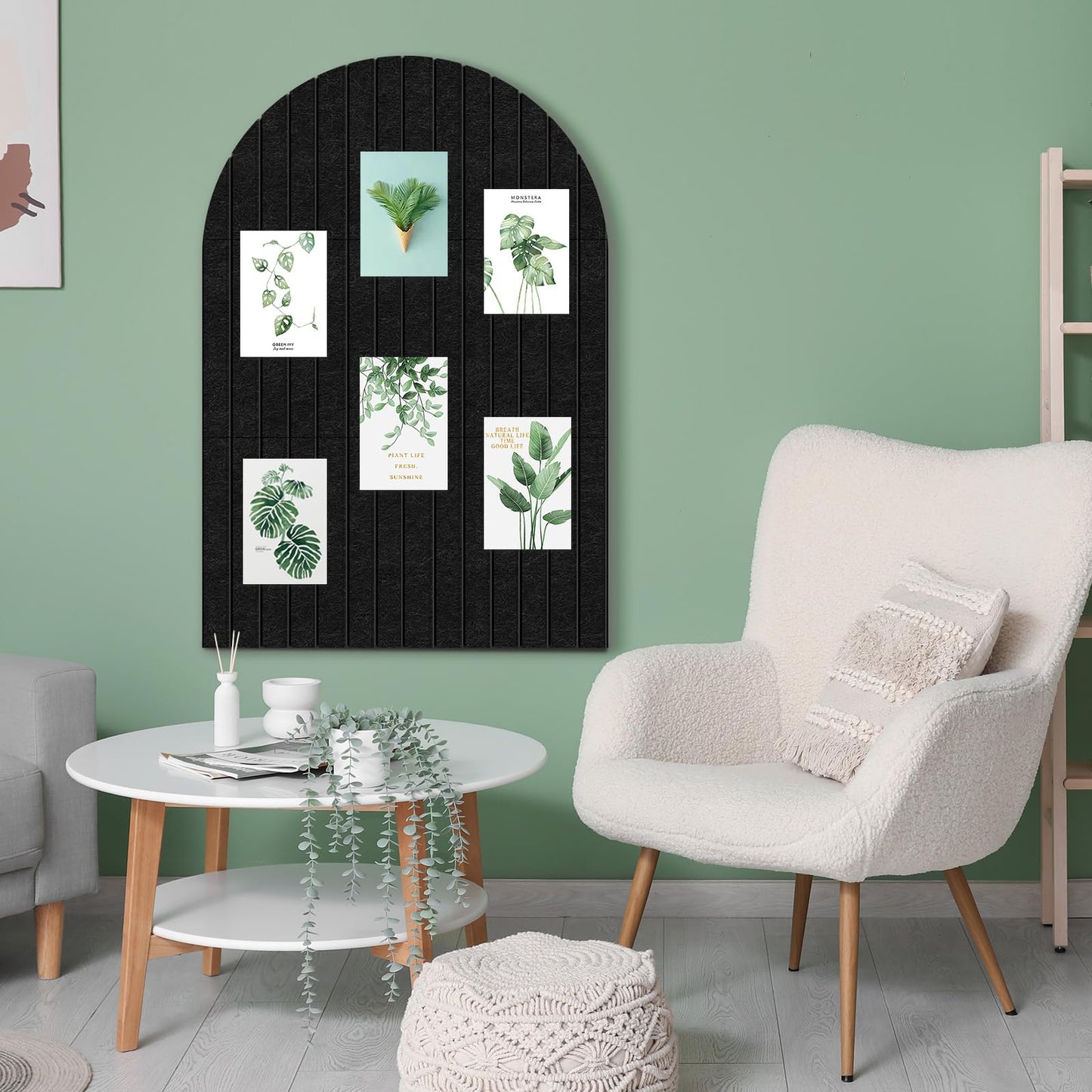 Yunihome Large Cork Board for Wall & Office Decor, 36" x 24" Arched Felt Bulletin Board Pin Board Vision Board with 30 Pins – 6 Customizable Wall Tiles for Office Home Bedroom, Photo & Picture Display