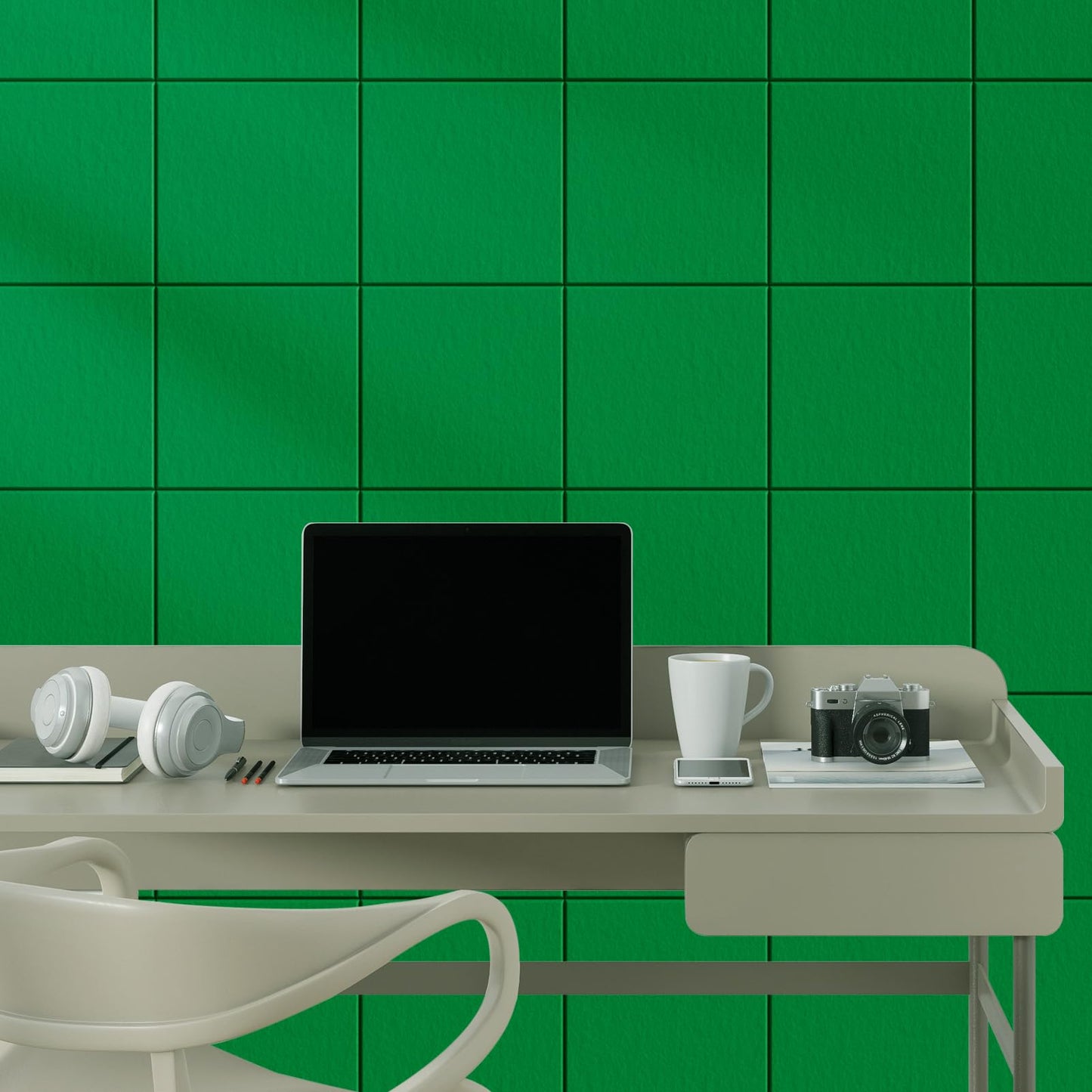 MaxGear Large Cork Board for Wall 36" x 24", Emerald Green Bulletin Board, 6 Pack Felt Wall Tiles with Pushpins, Cork Boards for Office Push Pin Board Tack Board Felt Board