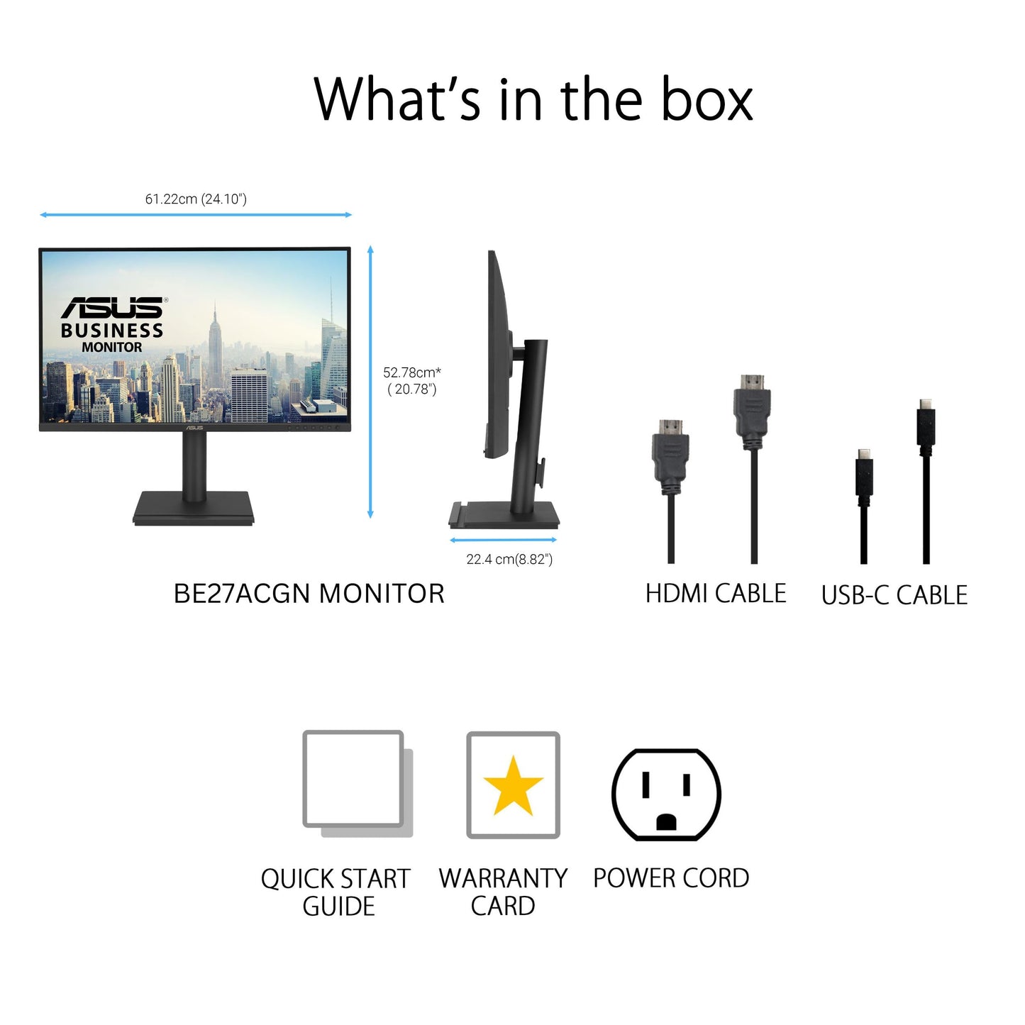 ASUS 27” 1440P USB-C RJ45 Docking Monitor (BE27ACGN) – QHD (2560x1440), IPS, 120Hz, Frameless, Speakers, Height Adjustable, DisplayPort Daisy-Chain, Power Sync, Eye Care, 3 yr Warranty