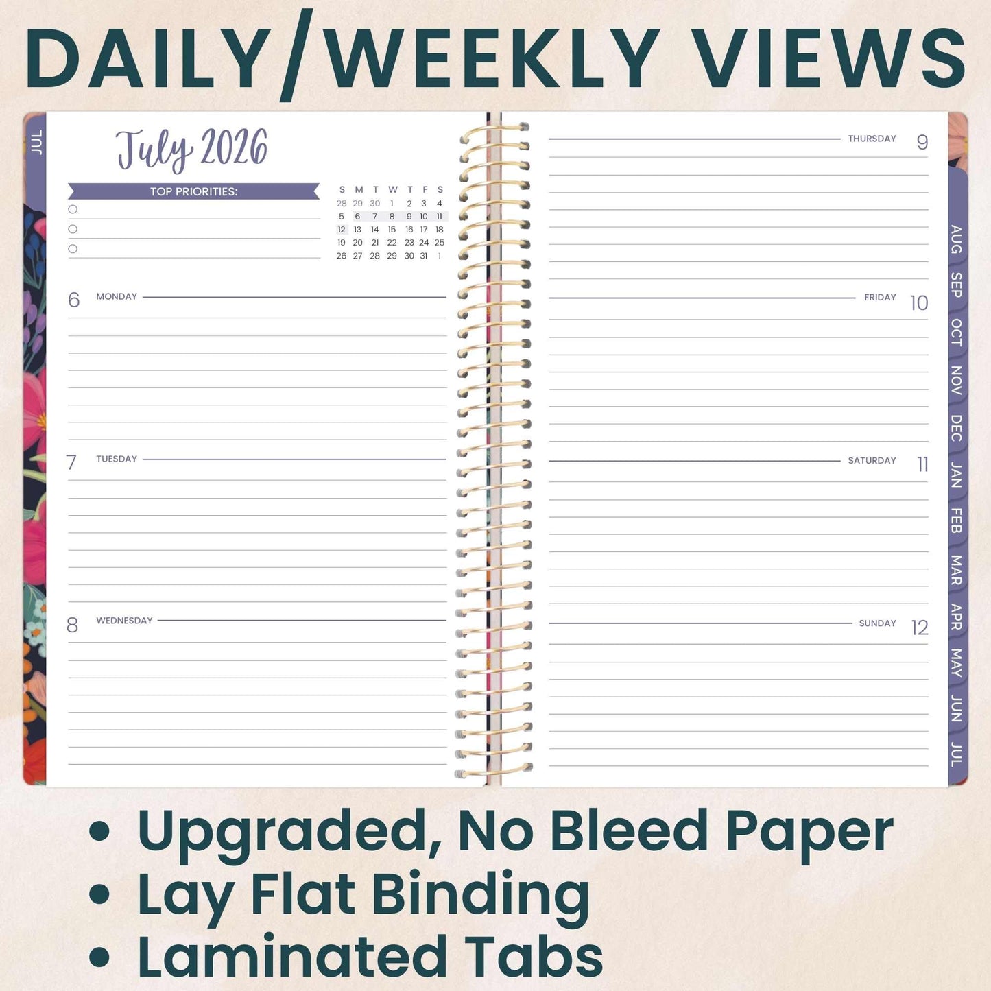 bloom daily planners 2026-2027 Planner - Academic Year (July 2026 - July 2027) Monthly & Weekly Soft Cover Planner for Women - 13 Month Calendar Agenda Book with Stickers - 5.5" x 8.25" - Floral Fiesta