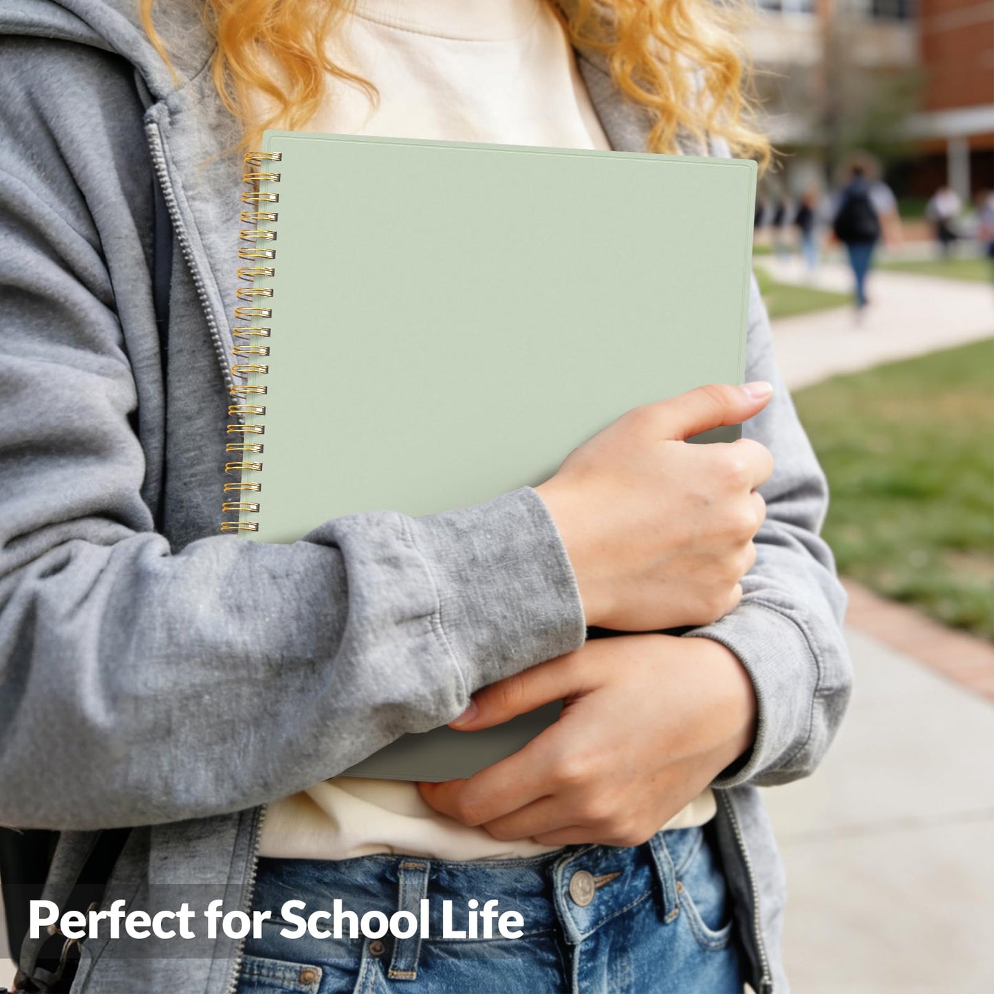 SUNEE Academic Planner 2026-2027 – Weekly & Monthly Planner, July 2026 to June 2027, 8.5"x11", Thick Paper, Tabs, Pockets, Bookmark, Spiral-Bound, Student Teacher Organizer, Sage Green
