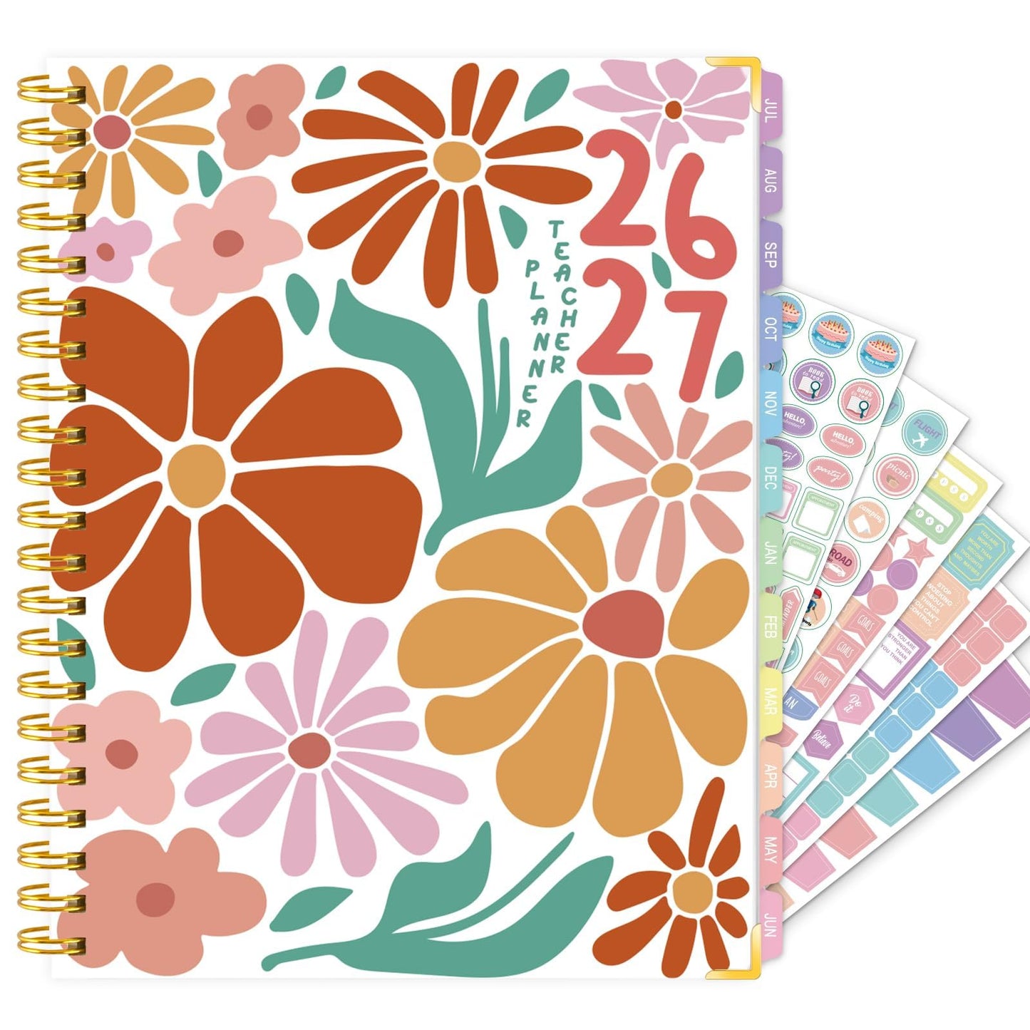 Teacher Planner 2026-2027 Academic Year, Academic Planners for Teachers from July 2026 to June 2027, 8.5"x11" Large Weekly & Monthly Lesson Planner with Pocket & Stickers for School Teachers Supplies