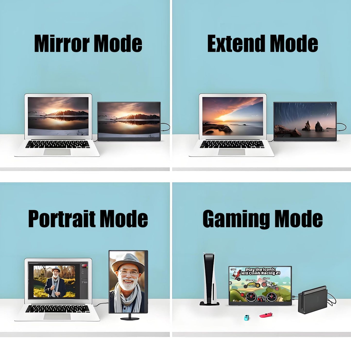 QQU 15.6 Inch Portable Monitor Touchscreen with Stand, Portable Travel Monitor 1080P IPS/HDR Laptop Screen Extender for Gaming and Computer Display, Compatible with Laptop PC Phone PS4/PS5 Switch