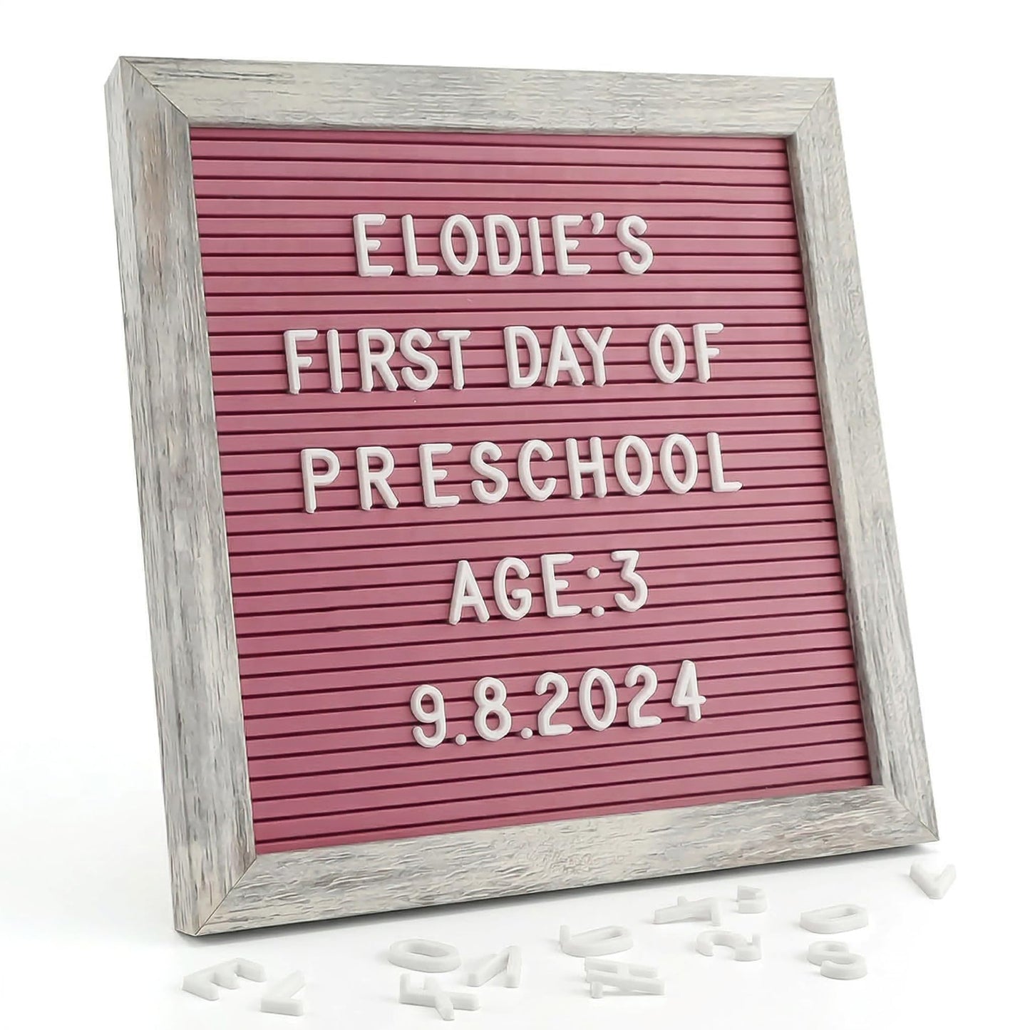 C CRYSTAL LEMON Rustic Hot Pink Felt Letter Board 10x10 Inches – 336 Changeable Letters, Numbers & Symbols – Message Board for Classroom, Home & Office