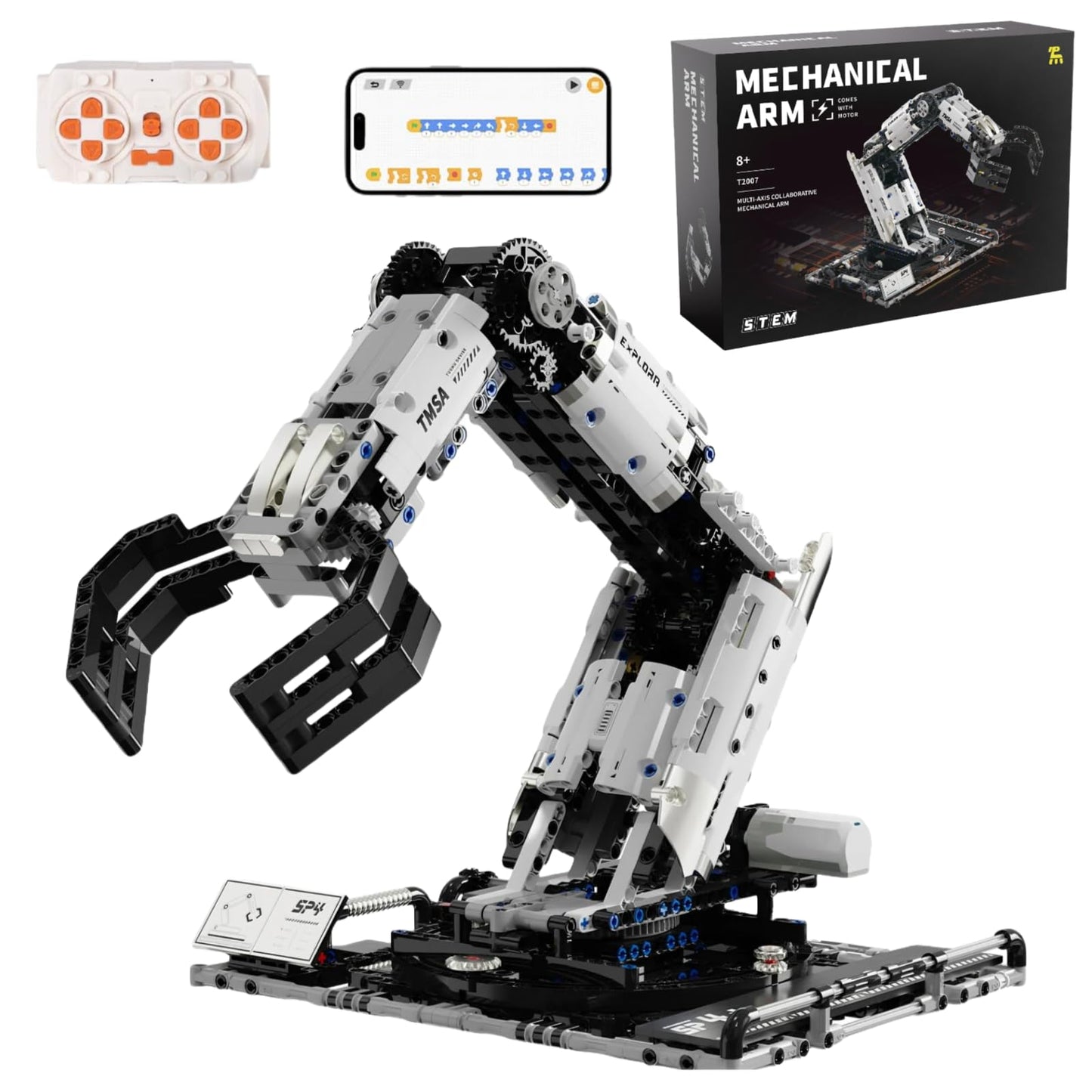 Robotic Arm Building Blocks Set, Programmable Stem Toys for Ages 8-13, Technic Coding Robot Toys for Kidults, 1029 Pcs Educational Projects for School, APP & Remote Control with Rechargeable Battery