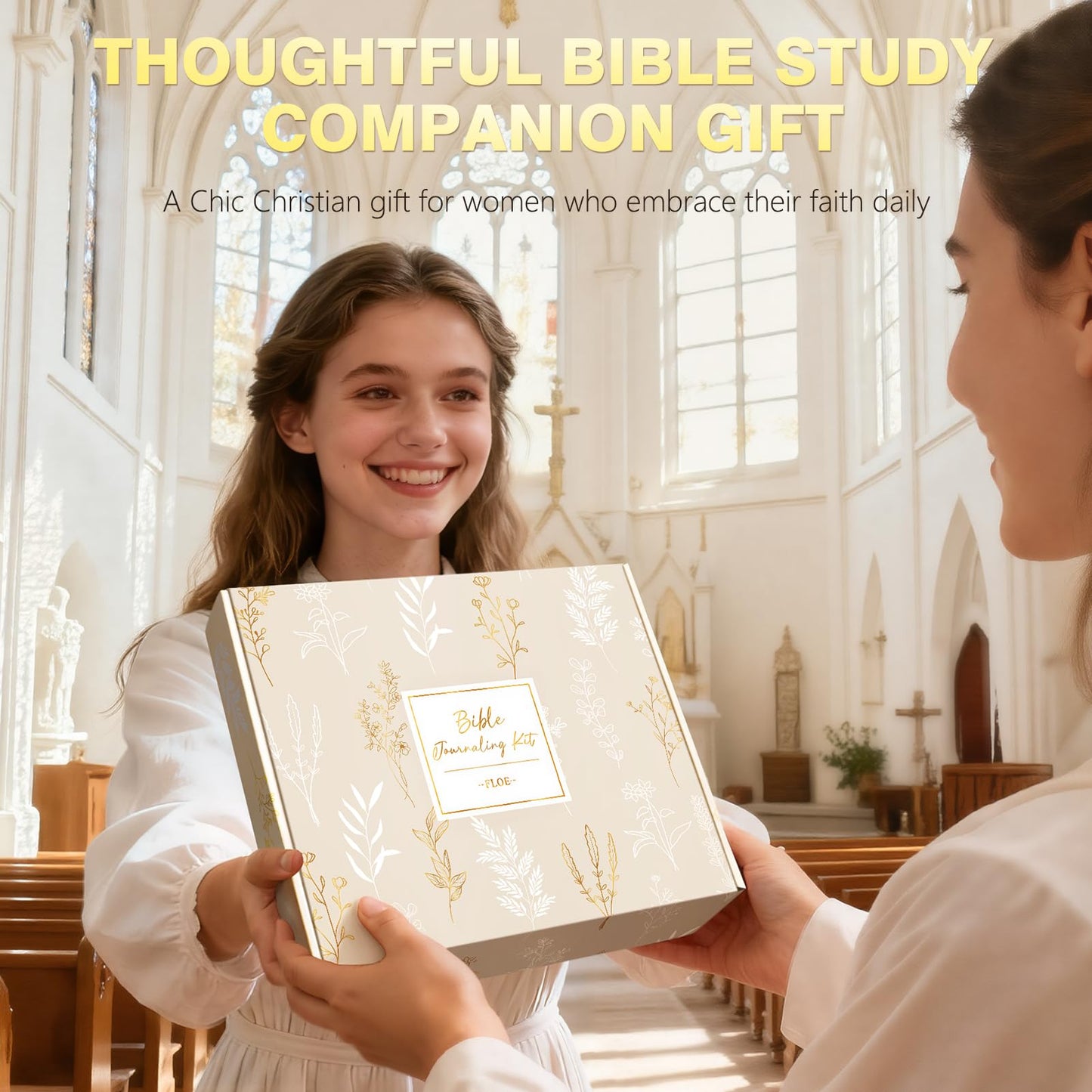 Bible Study Supplies Journaling Kit for Women with Bible Cover Case, Christmas Christian Gifts for Women Mom, Bible Study Tools Accessories Set w/Highlighter Pen, Pencil Case Notebook Annotation Kit