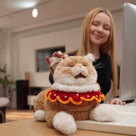Chongker 24.8" Interactive Robot Cat Plush Realistic Stuffed Animals, Companion Robotic Cat with Meow Purring Heartbeat, Eye Mouth Ear Movement, Kitten Electronic Kitty Toy for Seniors