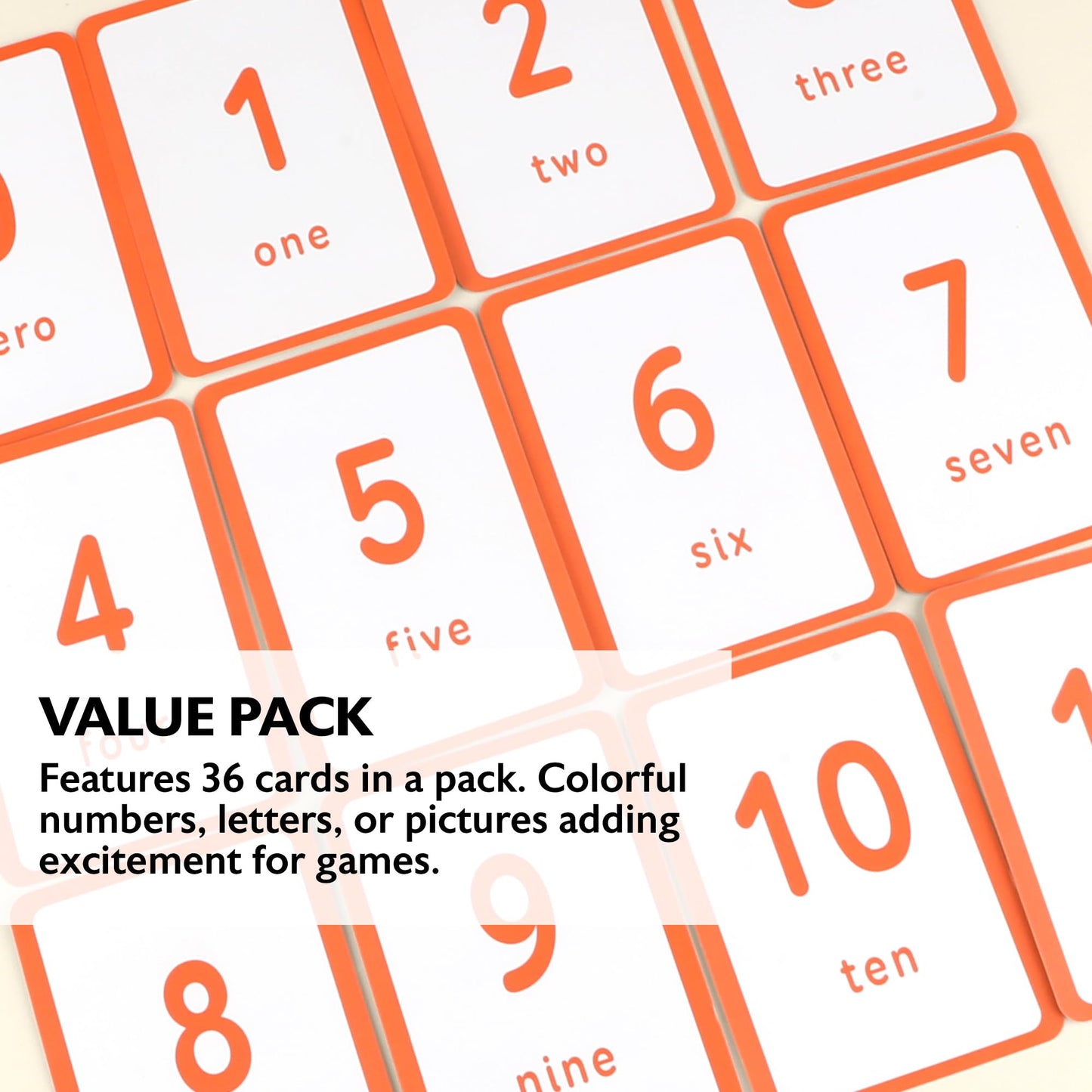 BAZIC Products Numbers Flash Cards, with Picture ABCs Letters Number Counting Flashcards Game (36/Pack), 72-Packs