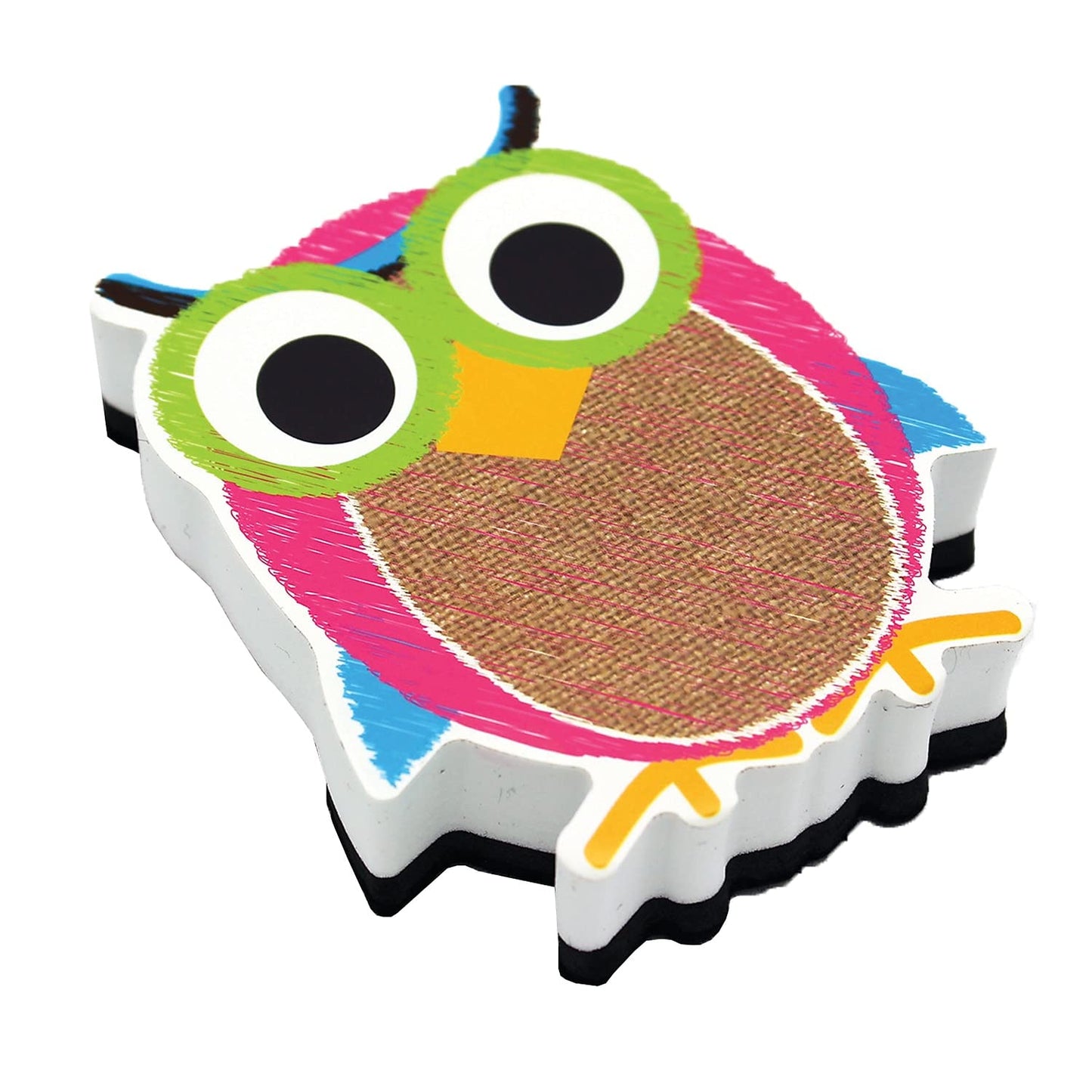 Ashley Productions Burlap Scribble Owl Magnetic Whiteboard Eraser