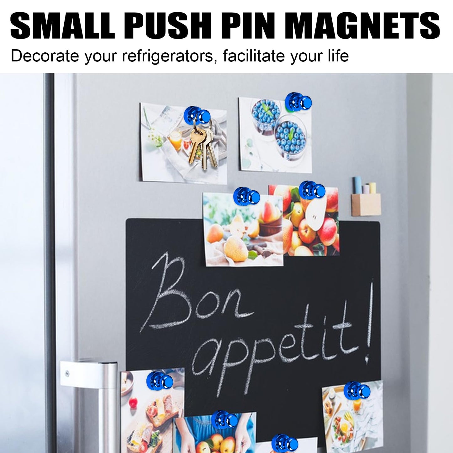 LOVIMAG Fridge Magnets 20Pcs Refrigerator Whiteboard Small Strong Magnet Classroom Kitchen Accessories Decorative Locker Set Decor Must Haves Office Calendar Refrigerador Magnetic Cute Crafts Blue