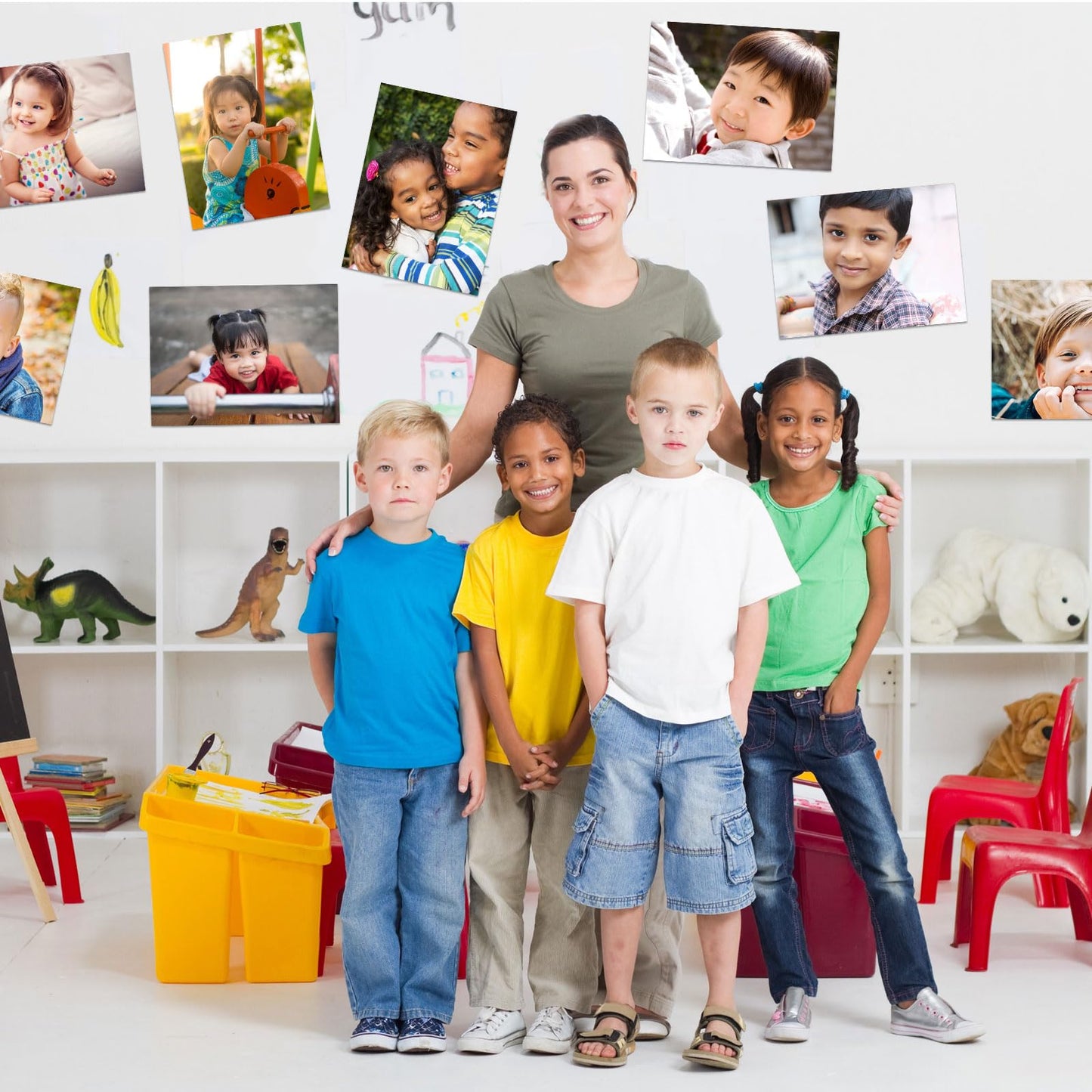 Motiskyy 12 Pcs Diversity Posters for Classroom Preschool Educational Learning Real Pictures for Daycare Home Multicultural Awareness(Kids Real Photo Poster Style)