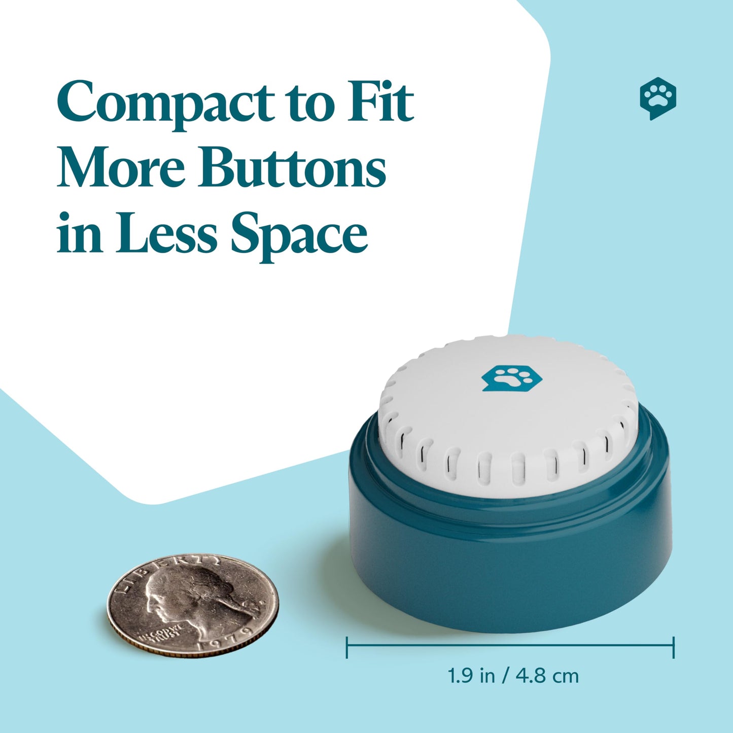 FluentPet Speak Up Button 6 Pack with Clearer Upward-Facing Sound- 6 Recordable Buttons with Batteries Included & Premium Audio for Dogs & Cats - Easy-to-Press Training Dog Buttons for Communication
