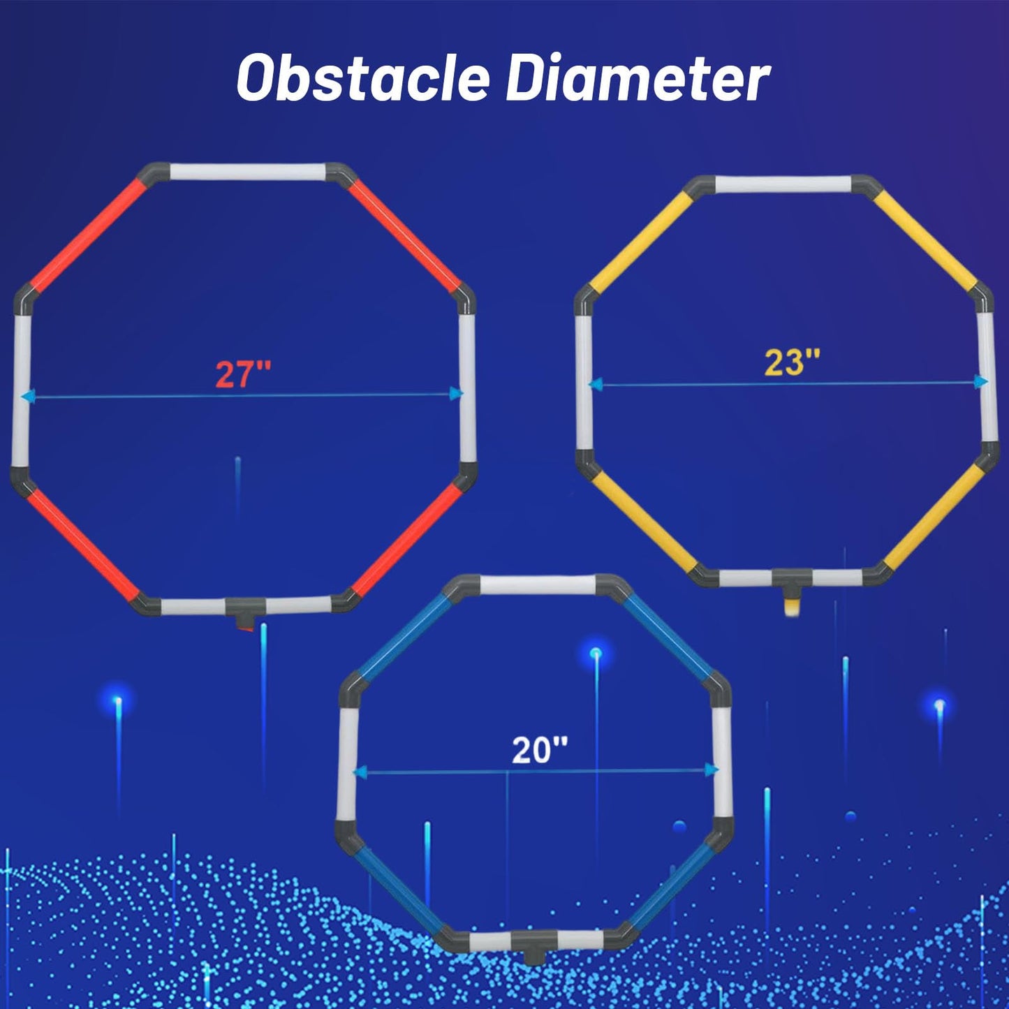 Drone Obstacle Course Gate Kit - 3 Different Sizes FPV RC Racing Game Loop Gates, Easy to Build & Carry Competition Set for Kids & Adults
