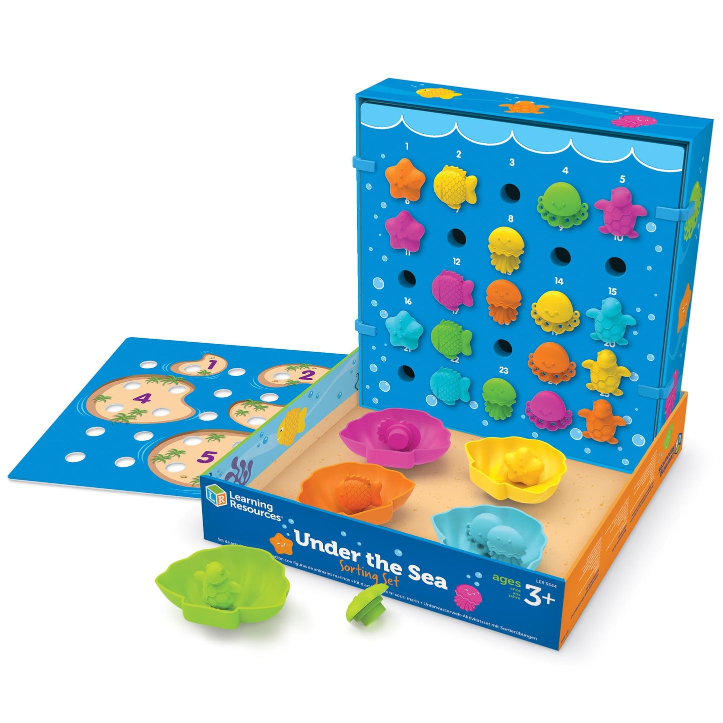 Learning Resources Under the Sea Sorting Set - 44 Pieces, Age 3+ Toddler Activities, Educational Toys Set, Color Teaching Toys