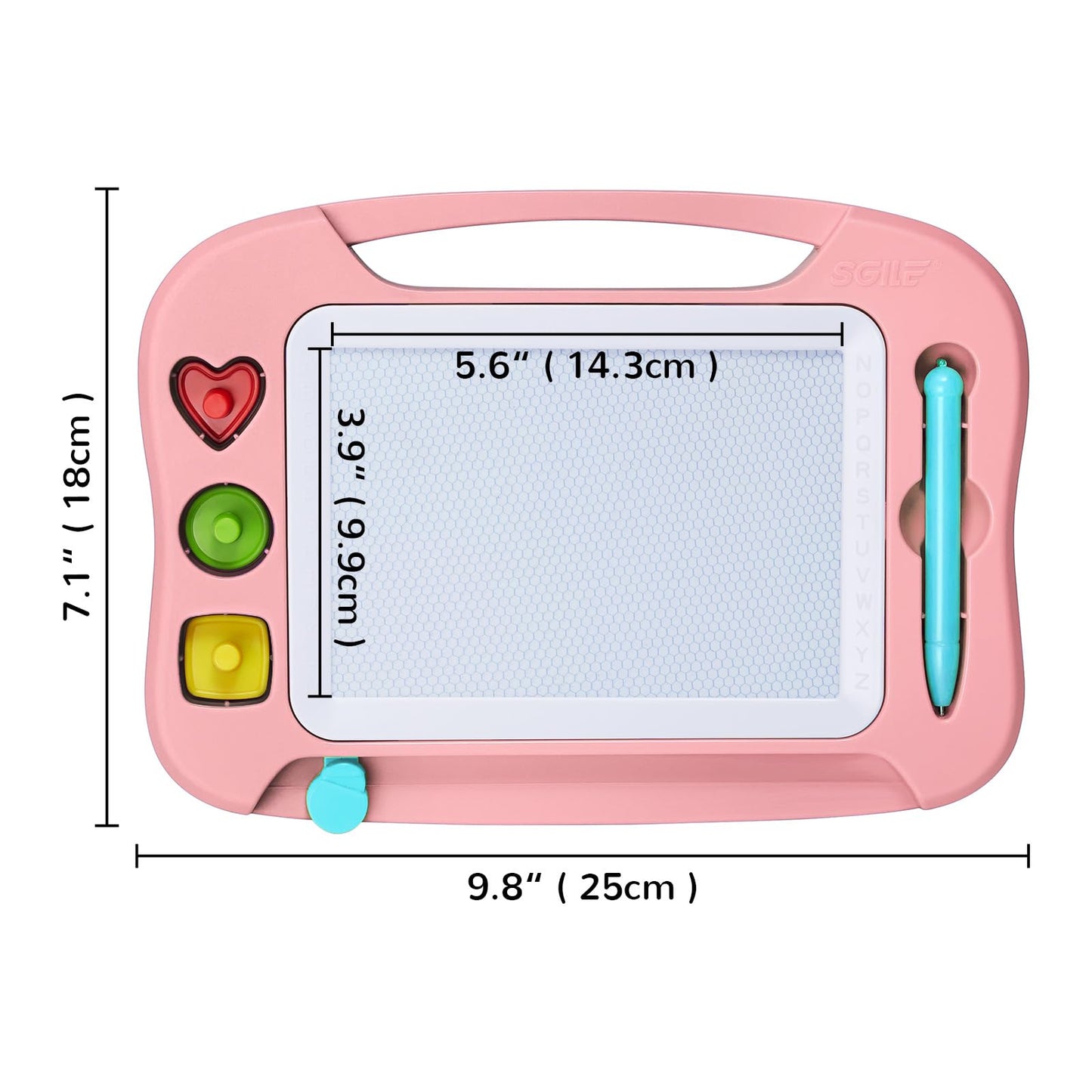 SGILE Toddler Toys for Kids, Magnetic Drawing Board for Birthday Gift, Toys for 1 2 3 Year Old Girls Boys, Etch & Sketch Pad with 3 Stamps, Learning and Educational, Light Pink