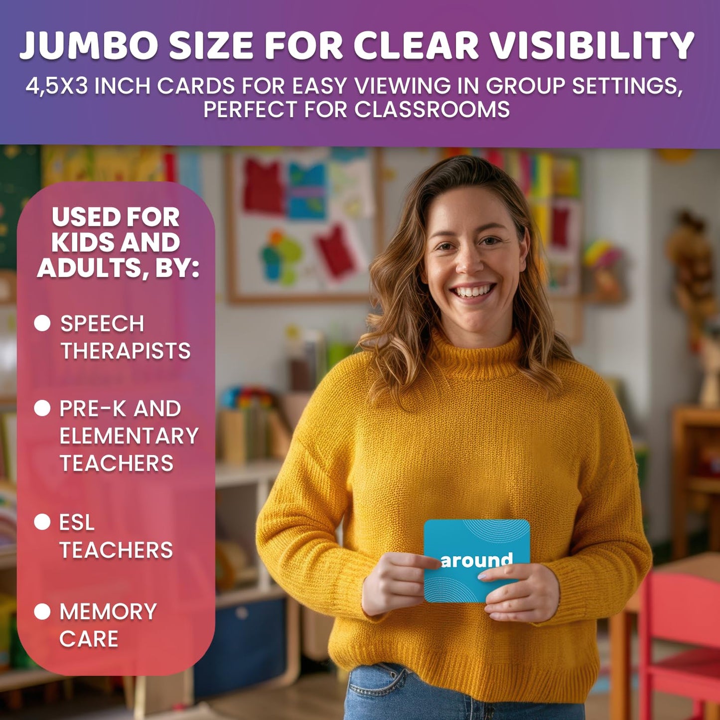 QUOKKA 364 Flash Cards for Kids and Adults - Real-Life Large Preschool Flash Cards for Speech Therapy, ABA Therapy, ESL Teaching, Pre-K to 3rd Grade, 7 Vocabulary Building Categories with Prepositions