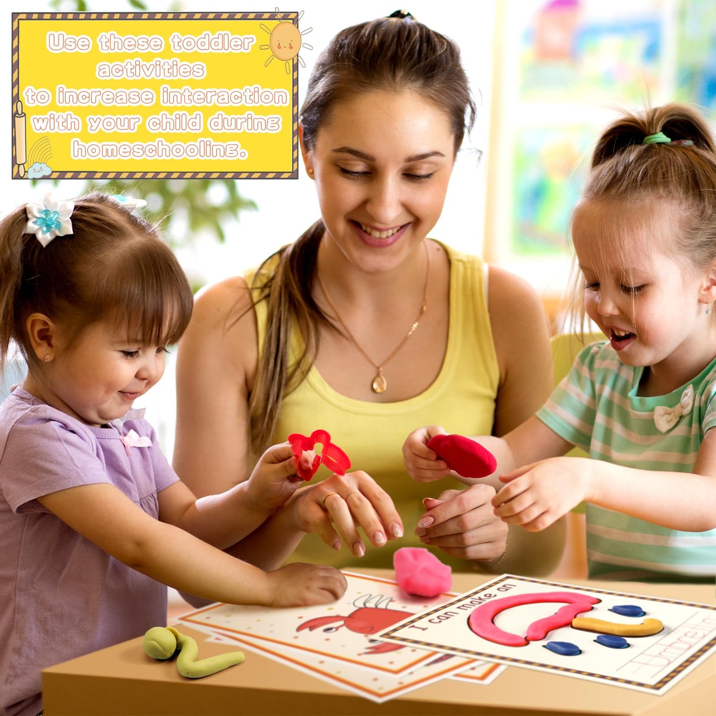 Ireer 36 Pcs Number Playclay Dough Mats for Kids Activity Card for Clay Back to School Preschool Number Alphabet Animal Shape Learning Activity Games for Classroom Home Educational Supplies