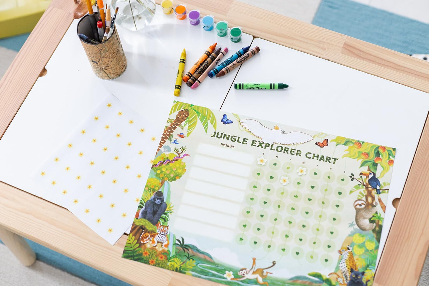 Kids Chore & Routine Reward Chart Set – 3 Themed 7-Day Charts with 147 Stickers (Space, Ocean, Jungle) – Gentle Behavior & Goal Tracker by Saisu – Ages 3+