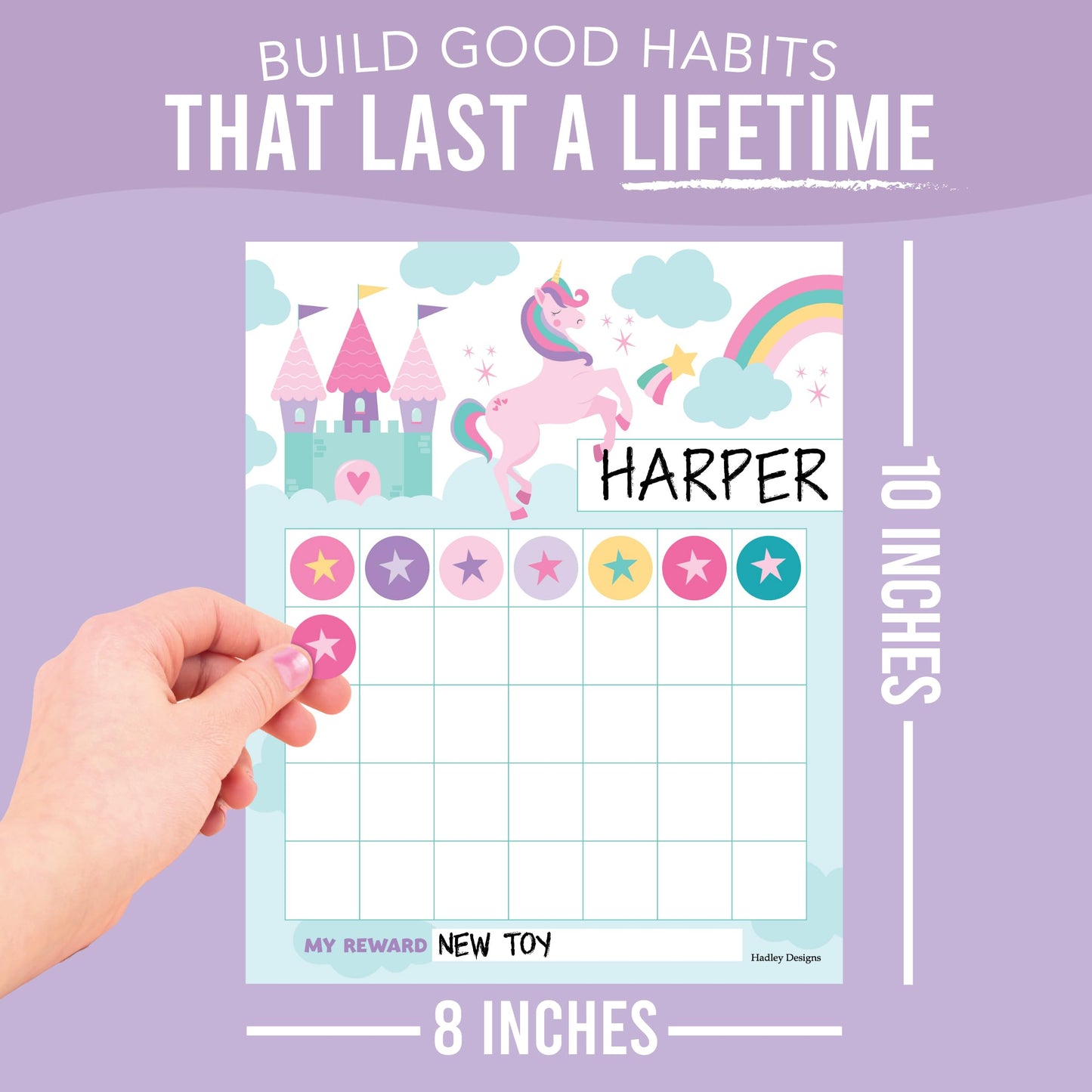 Sticker Chart for Kids Behavior at Home & Classroom - 25 Reward Chart for Kids Incentives, Gold Star Sticker Sheets, Unicorn Incentive Charts for Classroom Must Haves