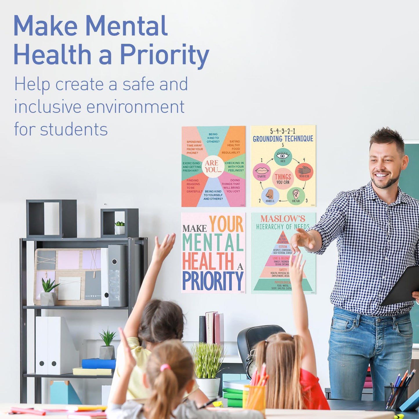 S&O Mental Health Posters for Office & School - Therapy Office Decor - Counseling and Awareness Wall Art Decorations - Growth Mindset Inspirational Quotes - Classroom Academy Counselor Supplies - 10PC