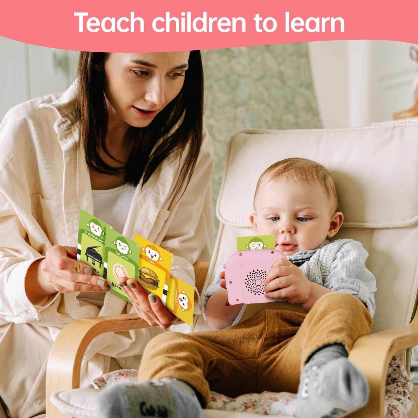 U-LEARNER Toddler Girls Toys Talking Flash Cards-296 Sight Words, Educational Toys for 1 2 3 4 Year Old, Speech Therapy&Autism Learning Materials, Toddler Girlt Birthday Gift with Durable Cards