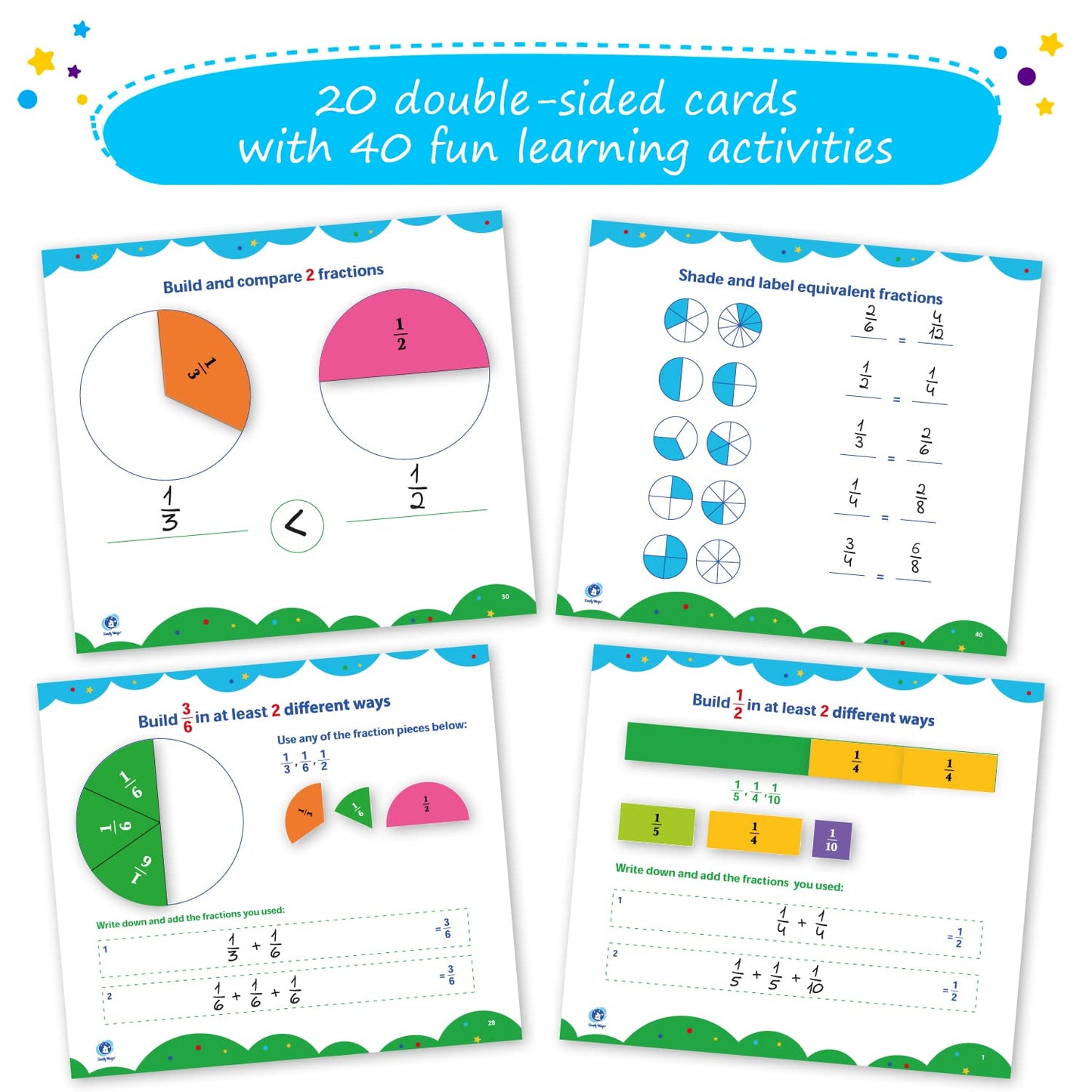 Simply magic 166 PCS Magnetic Fractions Activities Class Set – Fraction Strips, Tiles, Circles & Bars, Magnetic Math Manipulatives for Kids, Perfect Classroom Learning Tools, Homeschool Supplies