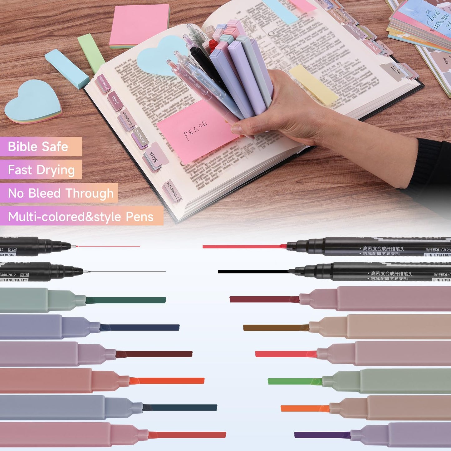 Goldenrich Bible Study Supplies, Bible Study Kit for women, Bible Journaling Kit for Gift, Bible Study Tools, Christian Gifts for Women, Bibles Accessories Annotation Kits