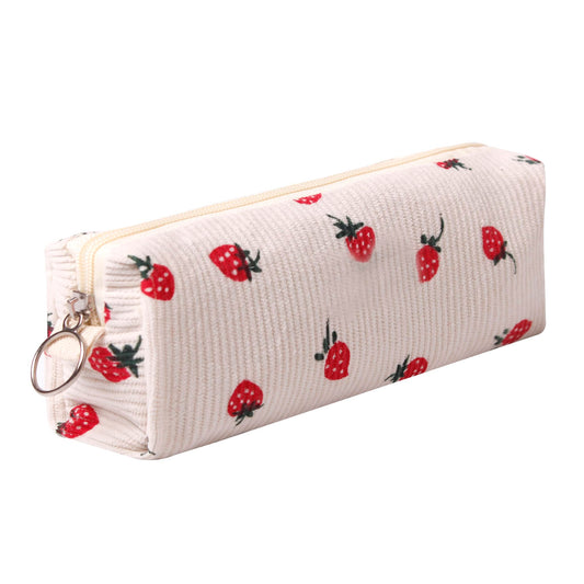Cute Pencil Case Aesthetic Student Pencil Pouch Coin Pen Pouch Cosmetic Bag Office Stationery Organizer For Kids Teen School (Flowers-M)