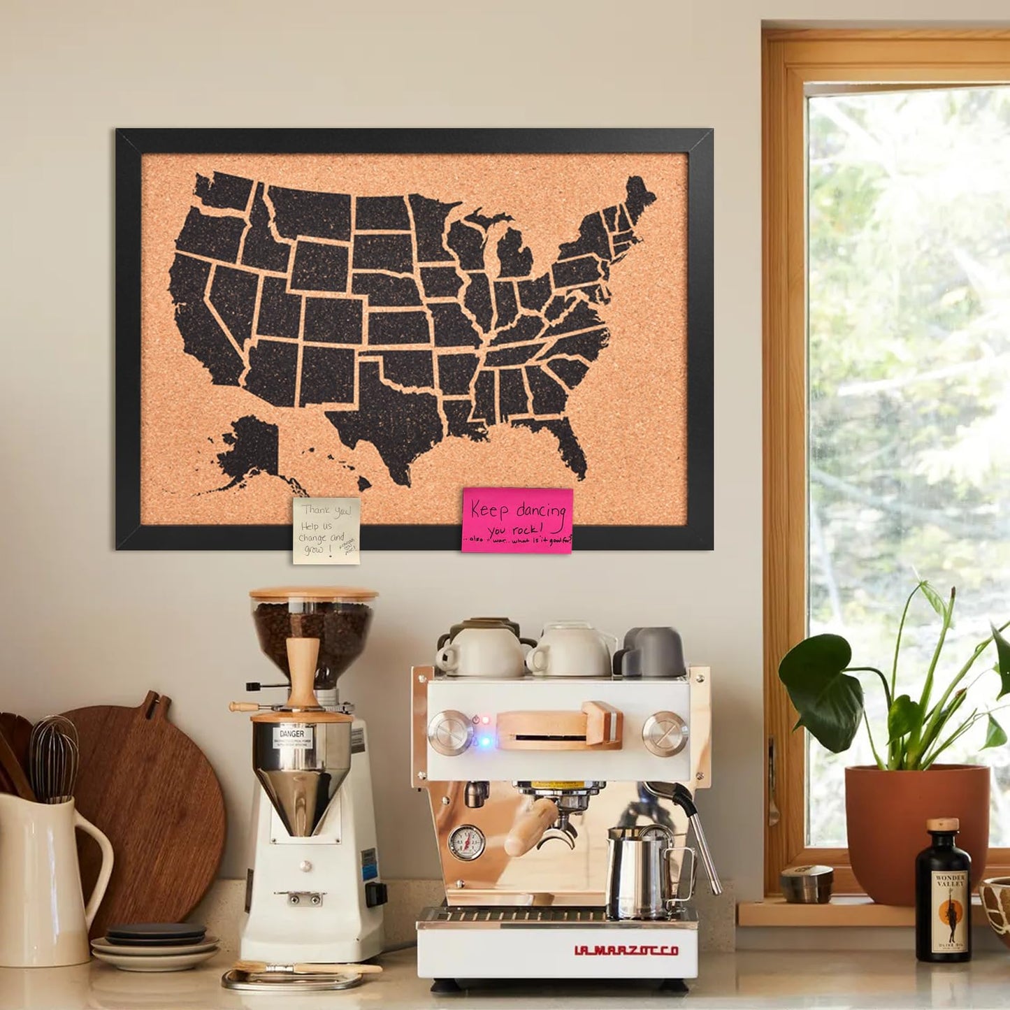 YCCYYCCY Cork Board Map of The United State, Approx.20" X 30" Bulletin Boards for Walls with 10 Pins, Travel Tracker Map for Office, School and Home (US-MAP-5075)