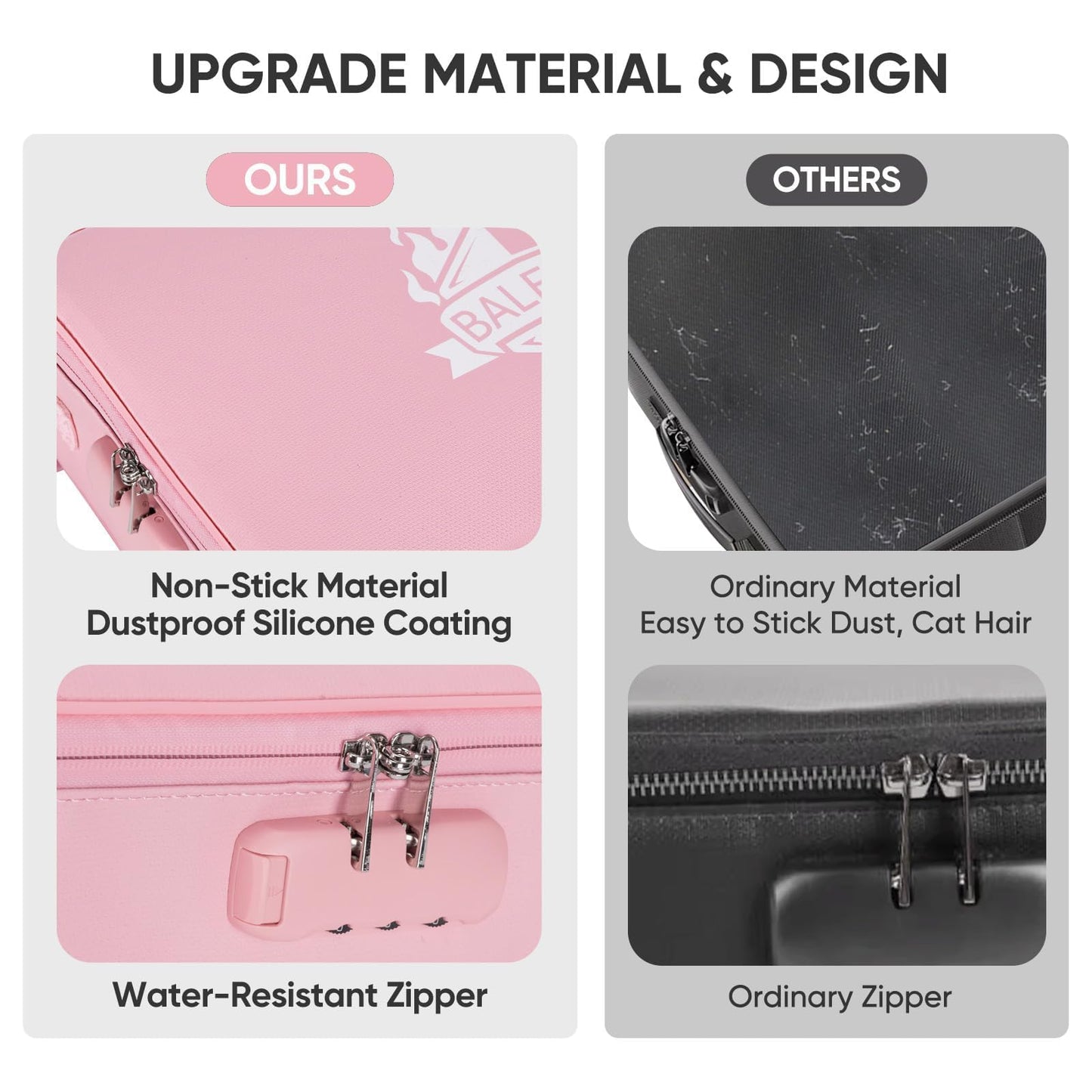 BALEINE Fireproof Document Box with Lock, Portable Fireproof Document Bag Waterproof Fire Proof File Boxes for Documents, File Organizer Box for Important Paperwork (Pink, 15''x11''x4'')