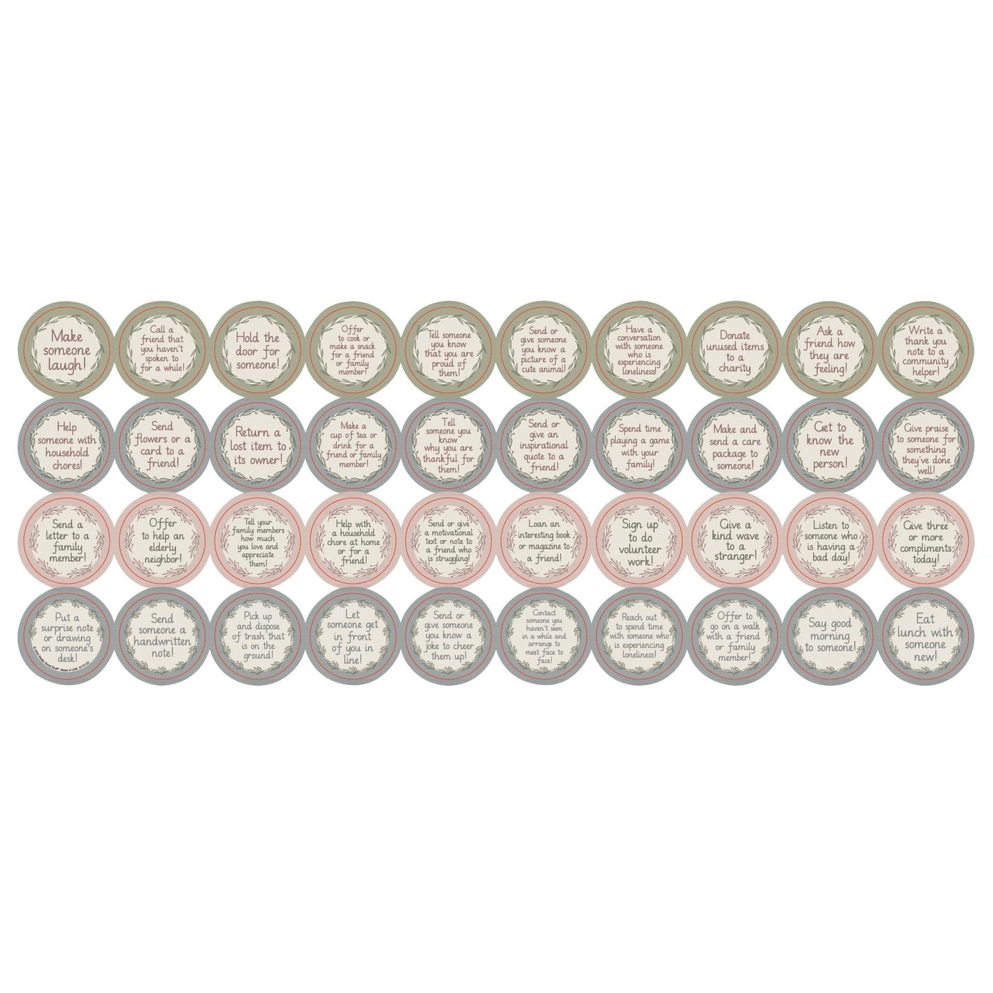 Really Good Stuff Classroom Random Acts of Kindness Chips – Set of 40 – Practice Spreading Kindness & Positivity to Others – Social-Emotional Learning – SEL for The Home and Classroom