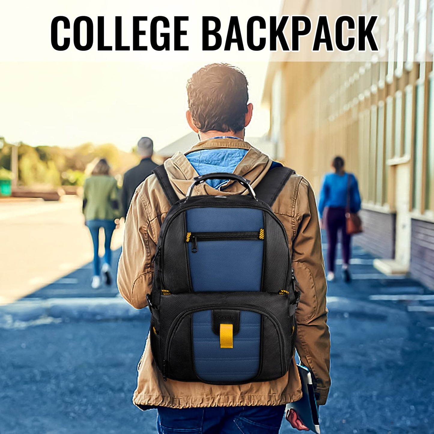 YOREPEK Large Backpack for Men, Extra Large Laptop Backpacks for Men Women, Water Resistant Travel Backpack Airline Approved Business Work Bag Fits 17 Inch Computer, Black