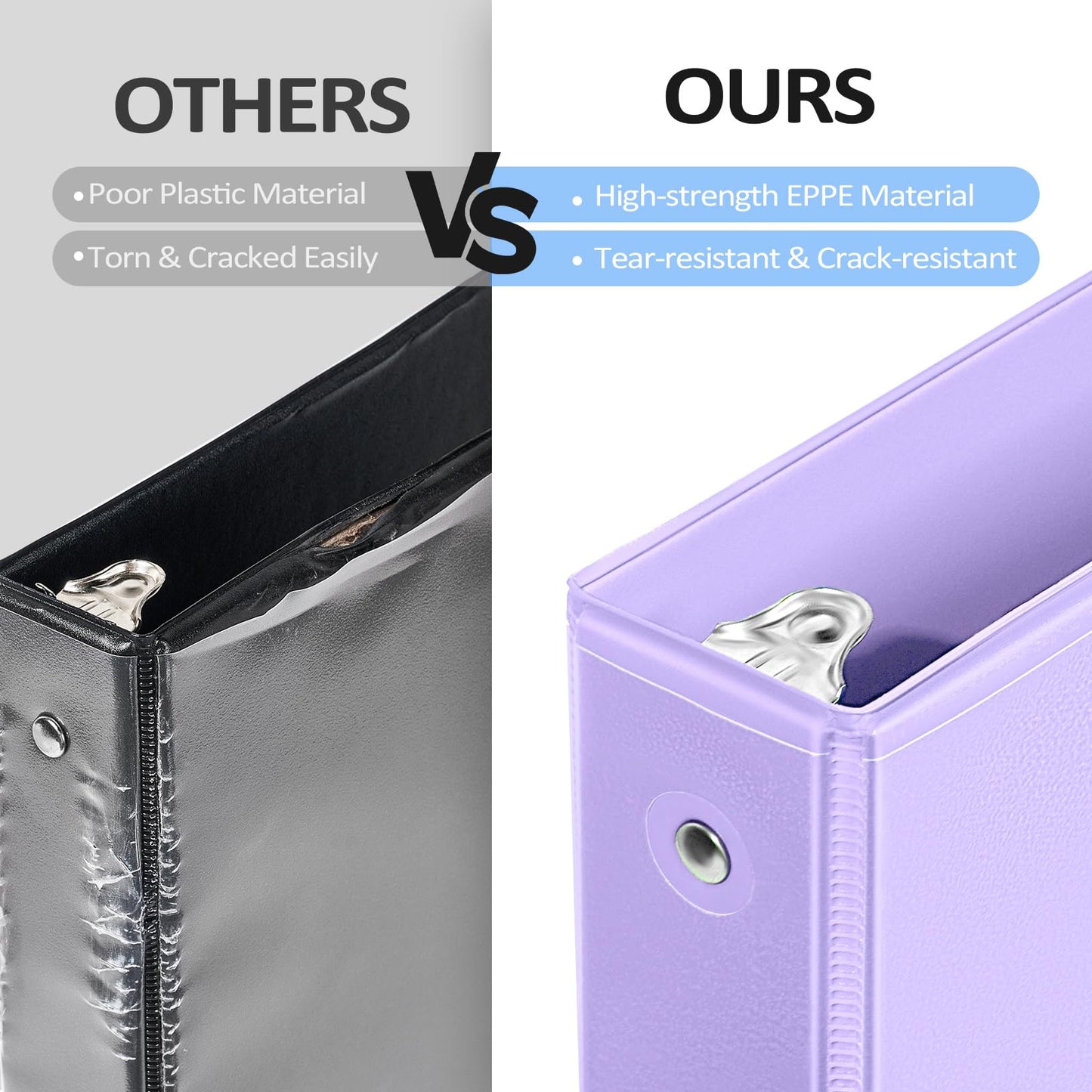 4 Pack Extra Durable 3 Ring Binders 2 Inch, Sooez 2” Three Ring Binder, Eco-Friendly & PVC Free, Customizable Clear View Cover for Letter Size 8.5 x 11 Paper, Pastels School Office Supplies for Girl