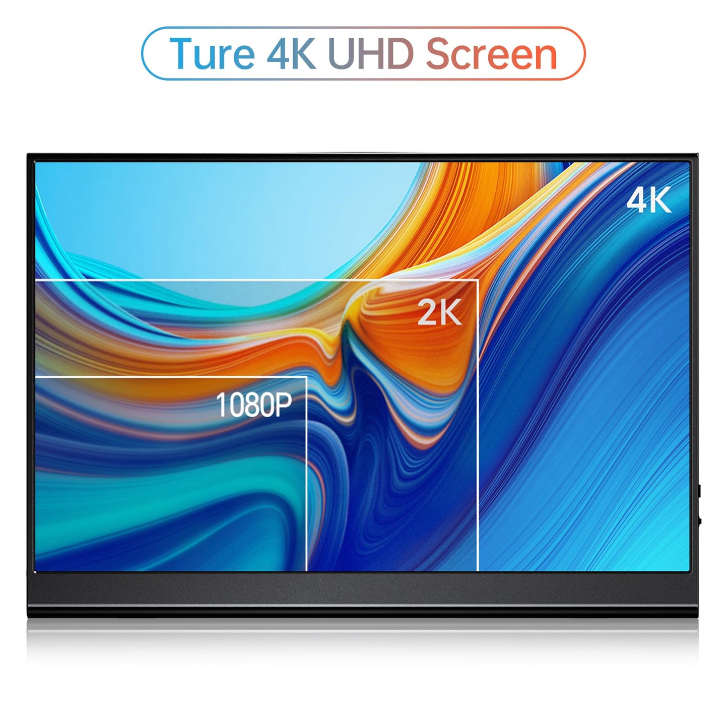 VILVA 4K Portable Monitor, 15.6'' IPS 3840x2160 UHD Computer Monitor, 100% Adobe RGB Gaming Monitor USB C HDMI Portable Travel Display w/Speakers Smart Cover for Laptop Xbox PS4 Switch Phone Mac