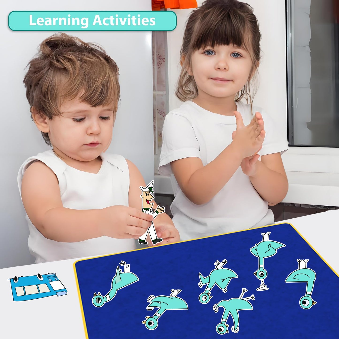 Ai fsem Don't Let the Pigeon Drive the Bus Fairy Tales Felt Board Story Sets Preschool Storytelling Learning Activities Performance Props Felt Toys
