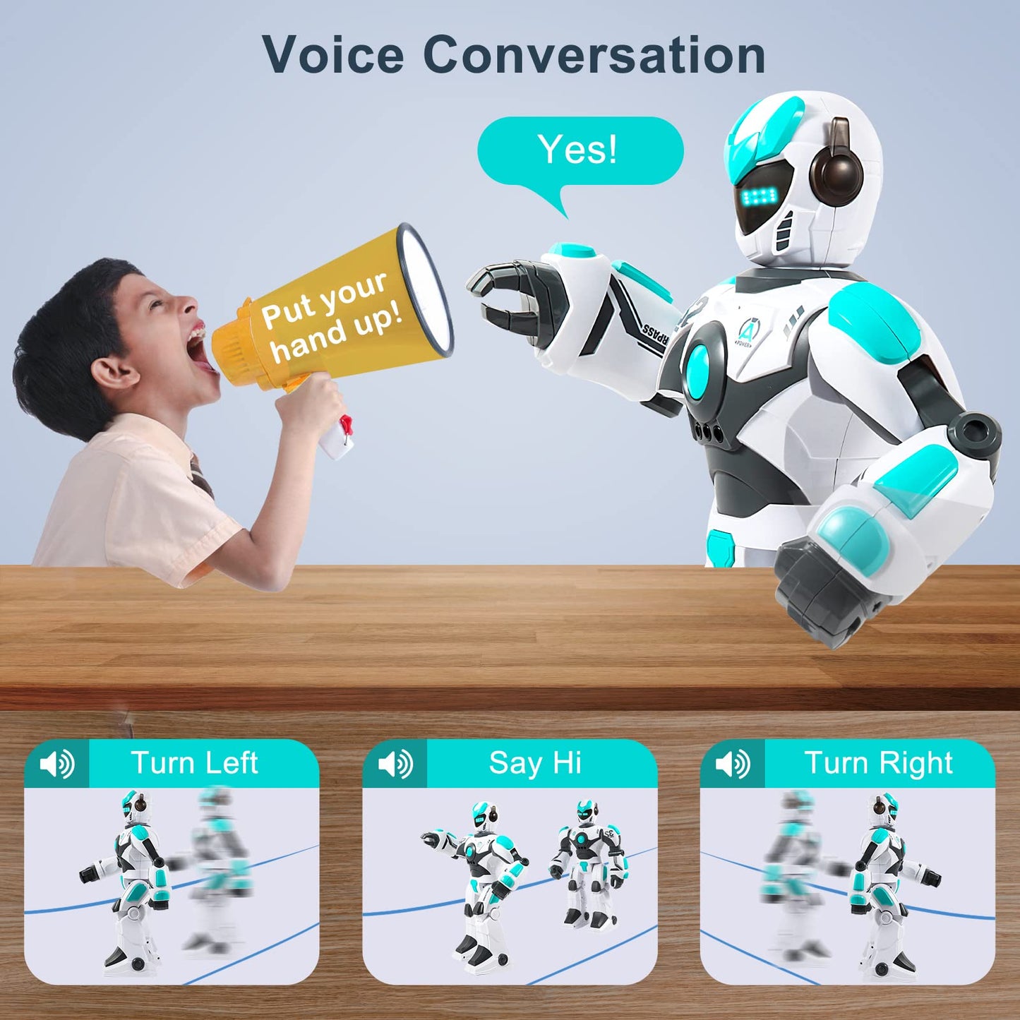 HPROMOT RC Robot Toy for Kids Remote Control RobotToy, Smart Gesture Sensing Rechargeable & Programmable Robot Walking Dancing Singing Chirstmas Gift for 3-15 Years Old Boys Girls