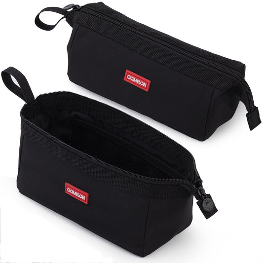 CICIMELON Multifunctional Pencil Pen Marker Case Pouch Bag Holder Small Cute Capacity for High Middle Primary School Student Aesthetic Teen Girl Boy Office Men Women Nurse Adults Portable (Black)