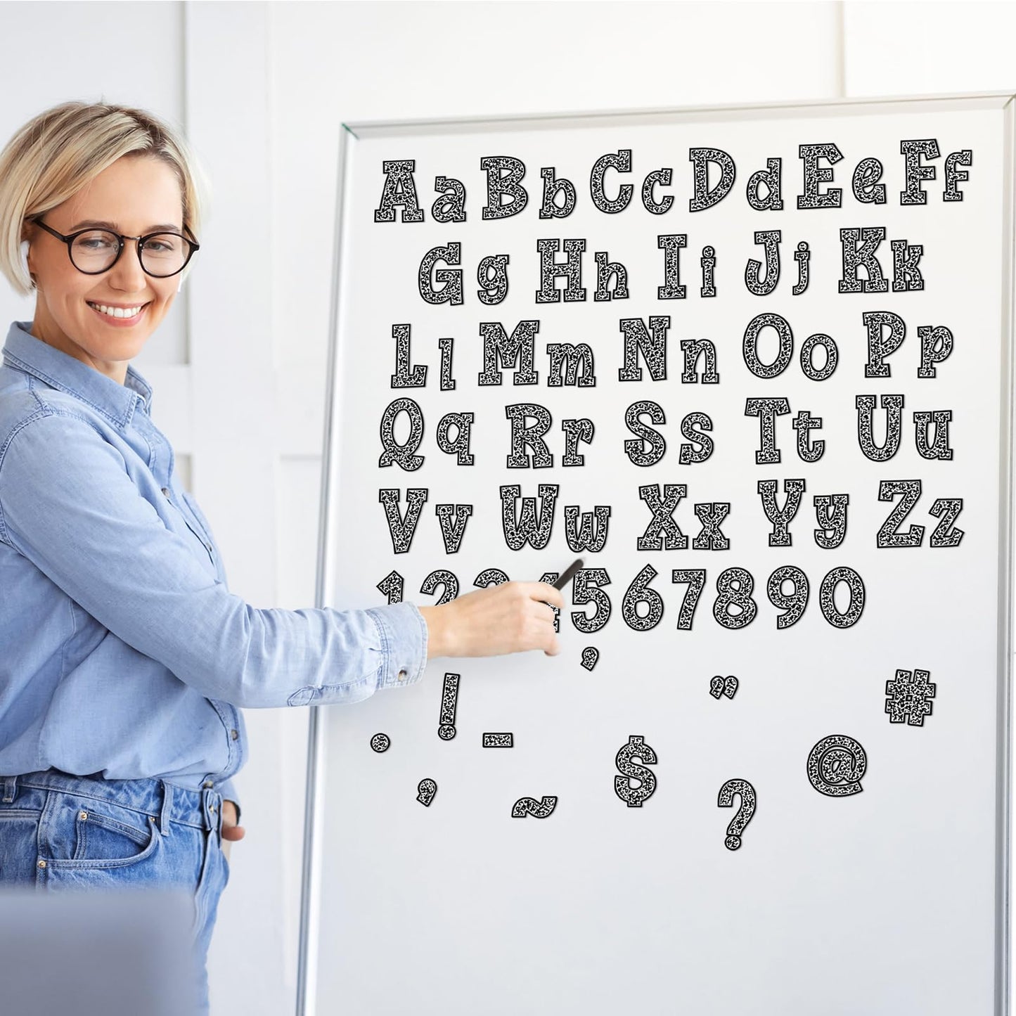 Tinlade 98 Pcs Magnetic Letters Classroom Composition Set 3 Inch Magnetic Alphabets Numbers Symbols Classroom Bulletin Board School Blackboard Decoration Supplies for Education