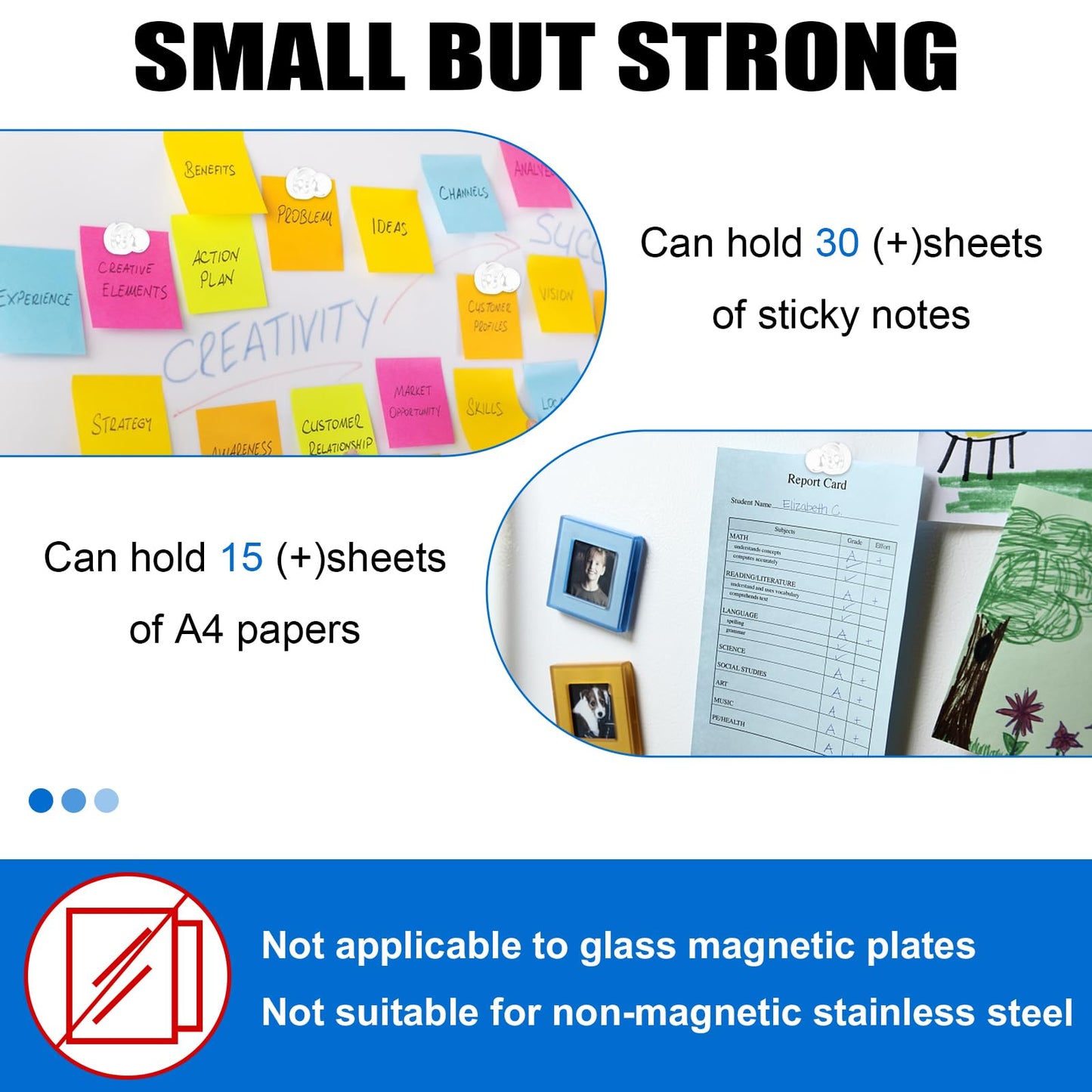 LOVIMAG Fridge Magnets 20Pcs Refrigerator Whiteboard Small Strong Magnet Classroom Kitchen Accessories Decorative Locker Set Decor Must Haves Office Calendar Refrigerador Magnetic Cute Crafts White