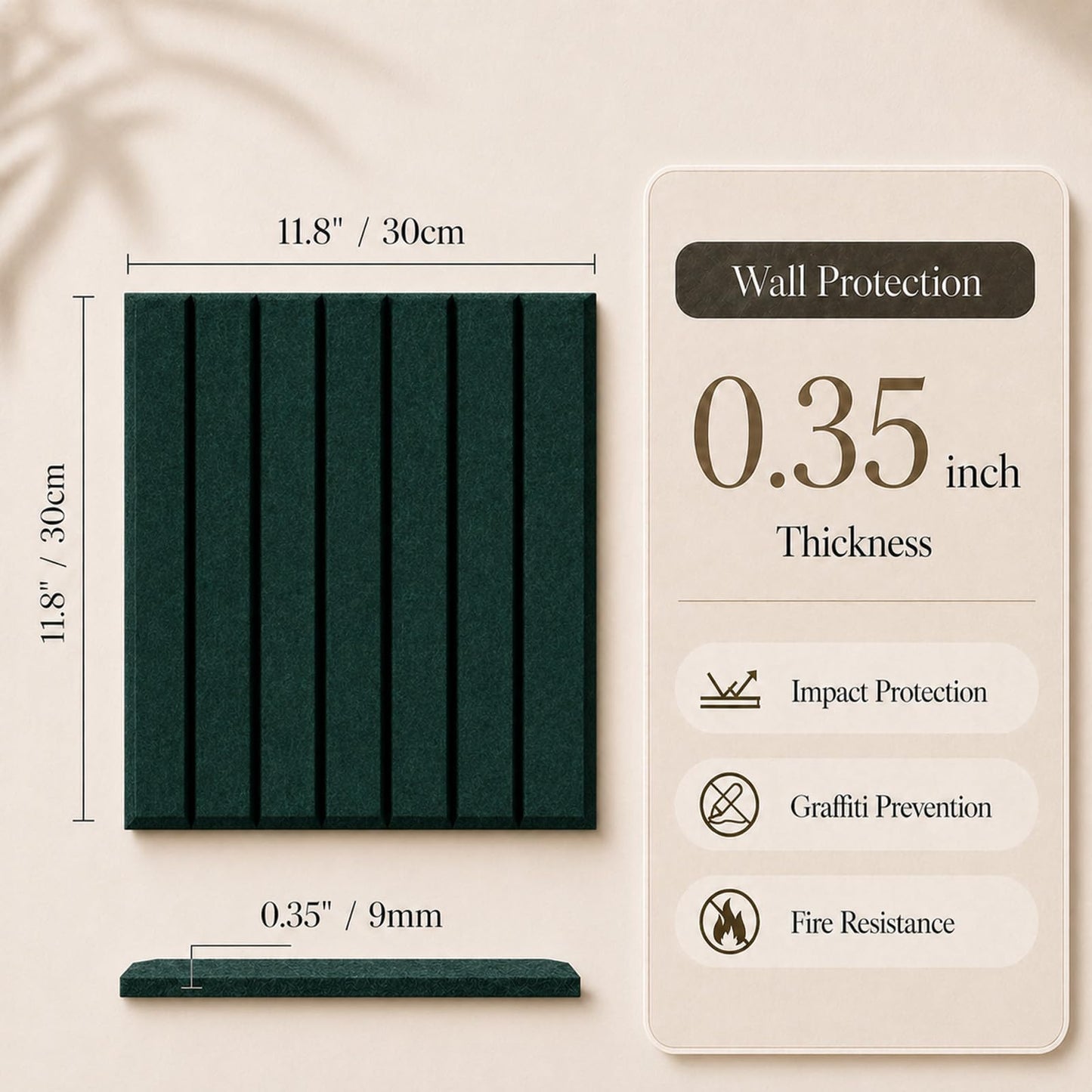 Baysola Stripe Felt Bulletin Board Panels 48 x 36 Inch Self Adhesive Wall Tiles Cork Board Alternative for Office Classroom Photos Notes 12 Pack