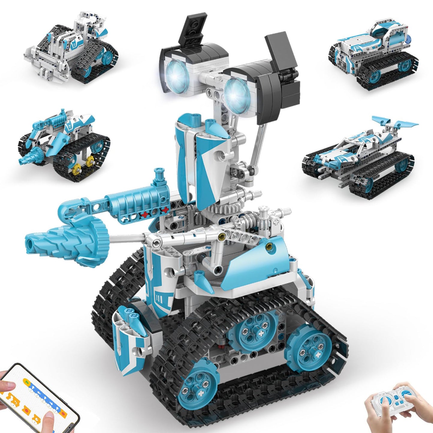 Ansnibe Robot Building Kit with APP/Remote Control STEM Gifts for Boys Age 6-16,Technic Coding Robotic Toys for Kids Birthday, Buildable 5in1 Models with 720 Pieces