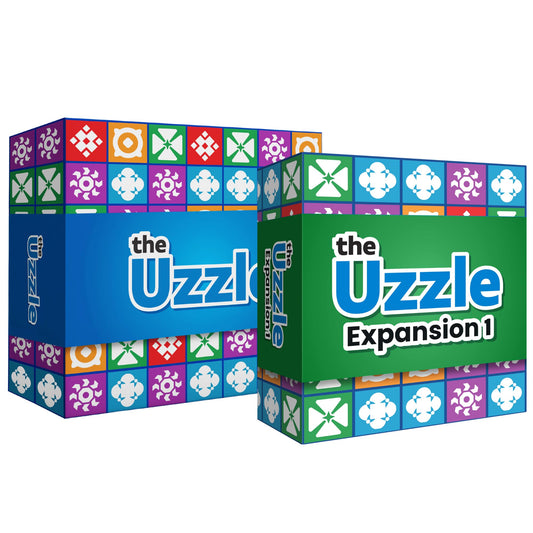 Uzzle 3.0 & Expansion Bundle - Includes New Level 5 Challenges - Fun for Family Game Nights - Skill Development & Gift Set – Bundle of Fun Board Games for Adults & Children - Ages 4+