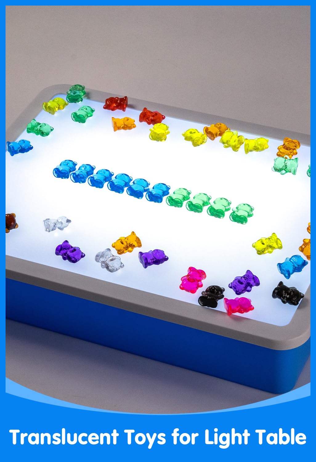 Odoorgames 100 Pcs Translucent Bear Counters - 100 Pcs 3D Shapes for Teaching - Geometric Solids and Geometry Manipulatives for Classroom - Enhance Learning Experience