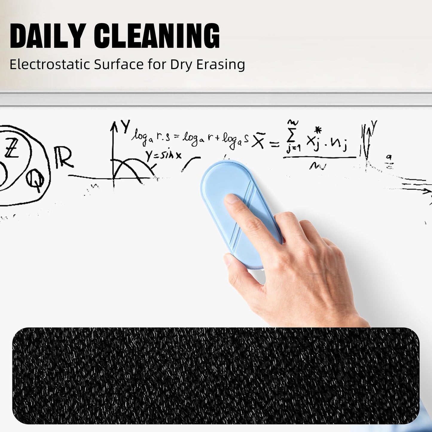 FUNISKETCH Magnetic Detachable Dry Erase Eraser, Glass Board Erasers, 1 Pack, Whiteboard Eraser for Dry Erase Board, Glass Board, Calendar Board, Office and School Supplies (Blue)