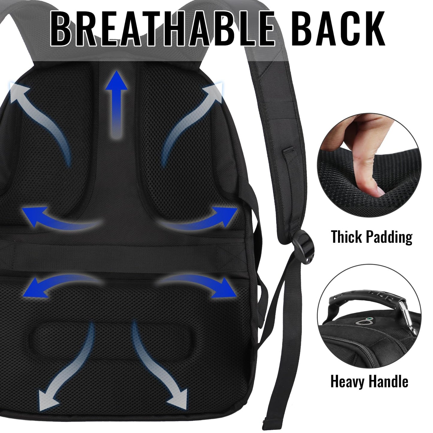 YOREPEK Large Laptop Backpack for Men, Heavy Duty Travel Backpack Carry On Flight Approved, 17 Inch College Work Bookbag, Water Resistant Business Backpack for Men Women, mochilas para hombres