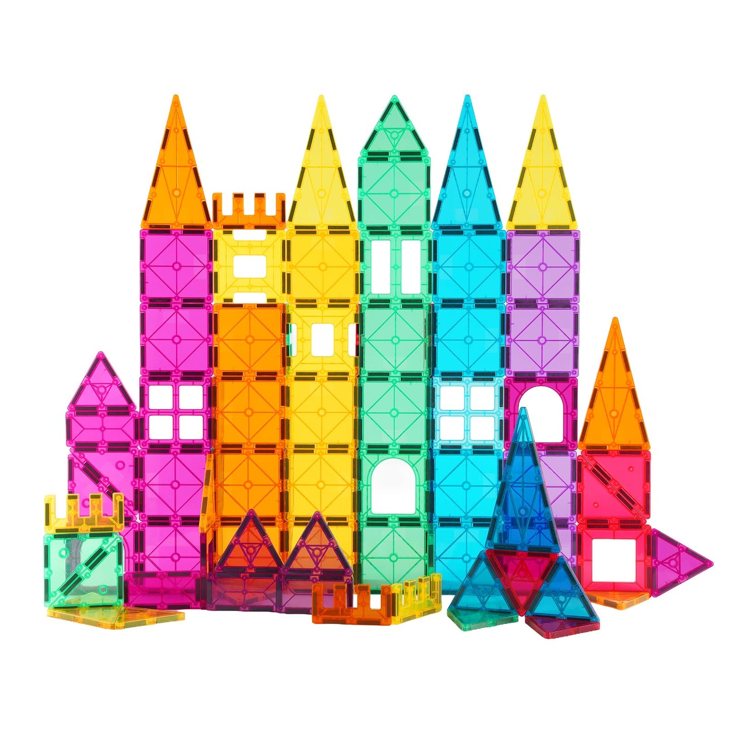 NEOFORMERS STEM Magnetic Tiles 70PCS Educational Toys for Kids Ages 3-8, Montessori Sensory Magnet Blocks for Toddlers, Classroom & Home Construction Kit