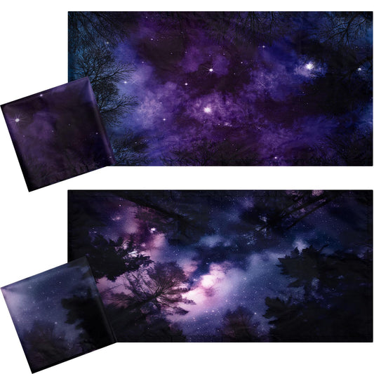Tujoe 2 Pcs Fluorescent Light Covers for Ceiling Lights 4' x 2' Fluorescent Light Filters Classroom Magnetic Cubicle Covers for Ceiling Office, School, Home Teacher Essential(Forest Milky Way)