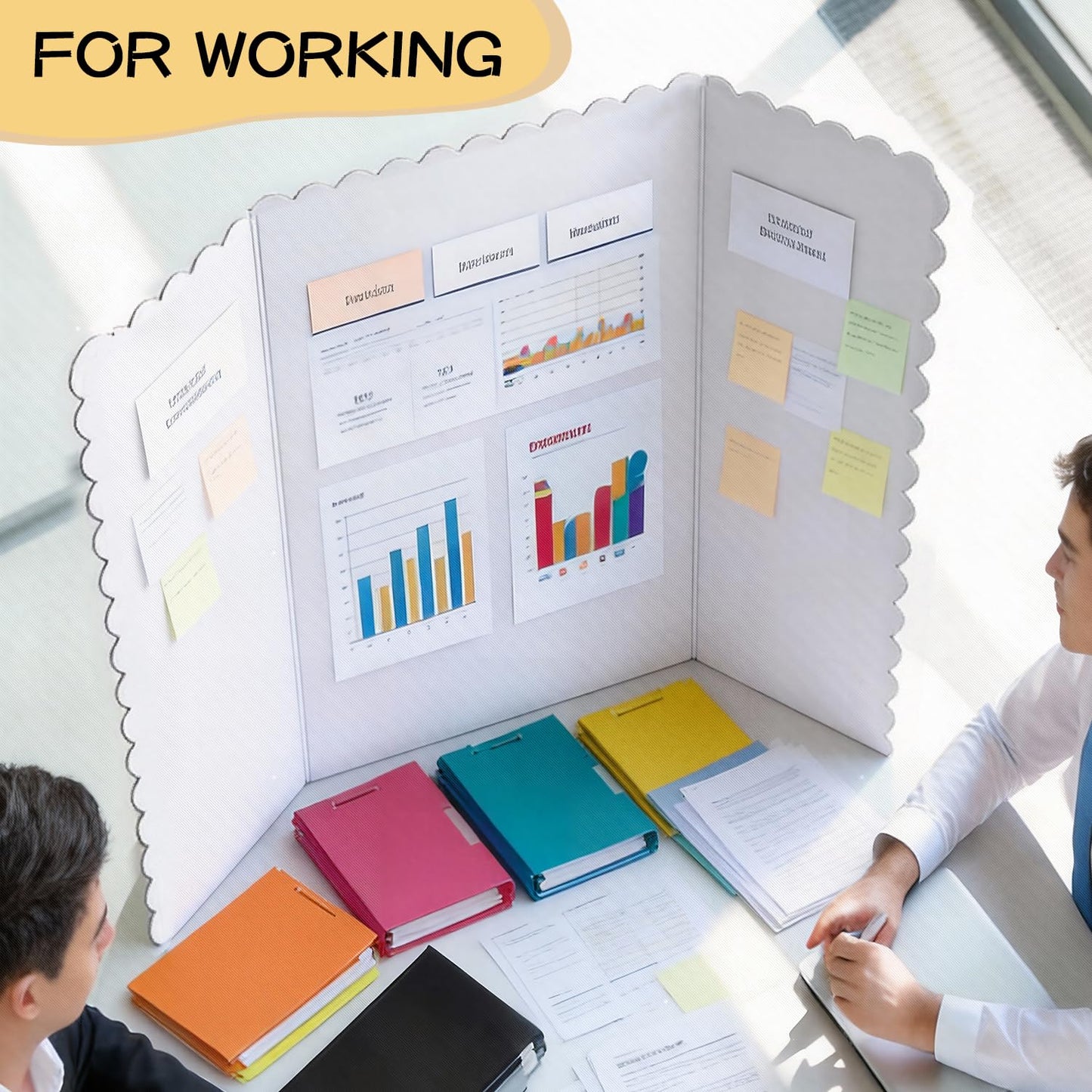 30 Pack 24" x 36" White Trifold Poster Board Bulk, Corrugated Foldable Tri-fold Display Board for Science Fair, School Projects, Presentations, Art, Business & Classroom Supplies